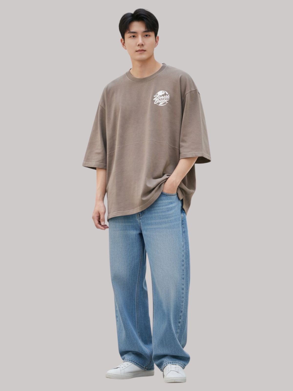 지블랙(ZBLACK) 제니스 블랙 UNIVERSAL EARTH7부 티셔츠(DUST BEIGE)