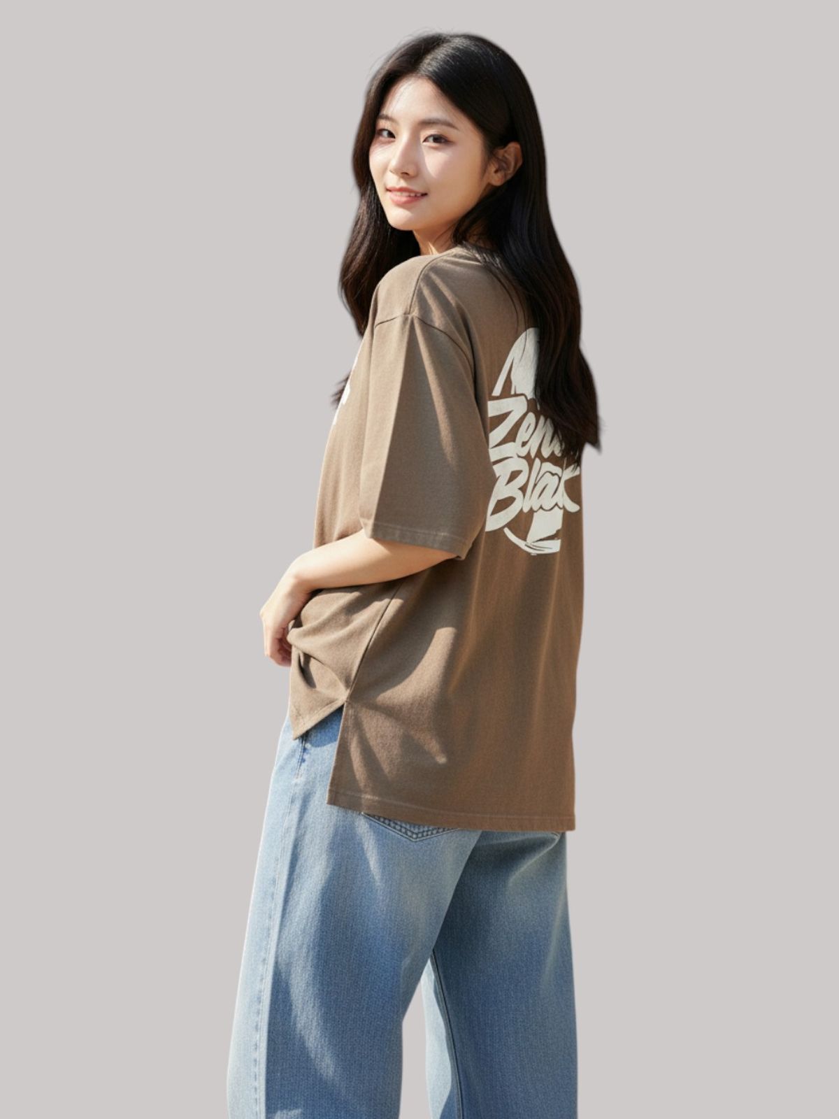 지블랙(ZBLACK) 제니스 블랙 UNIVERSAL EARTH7부 티셔츠(DUST BEIGE)