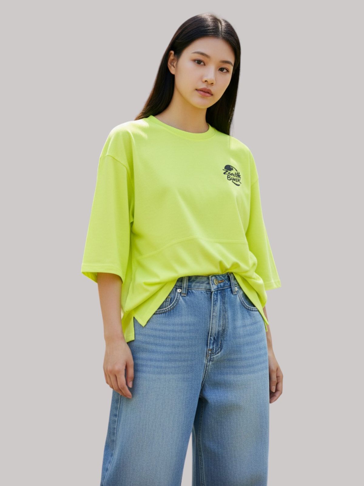 지블랙(ZBLACK) 제니스 블랙 UNIVERSAL EARTH7부 티셔츠(NEON YELLOW)