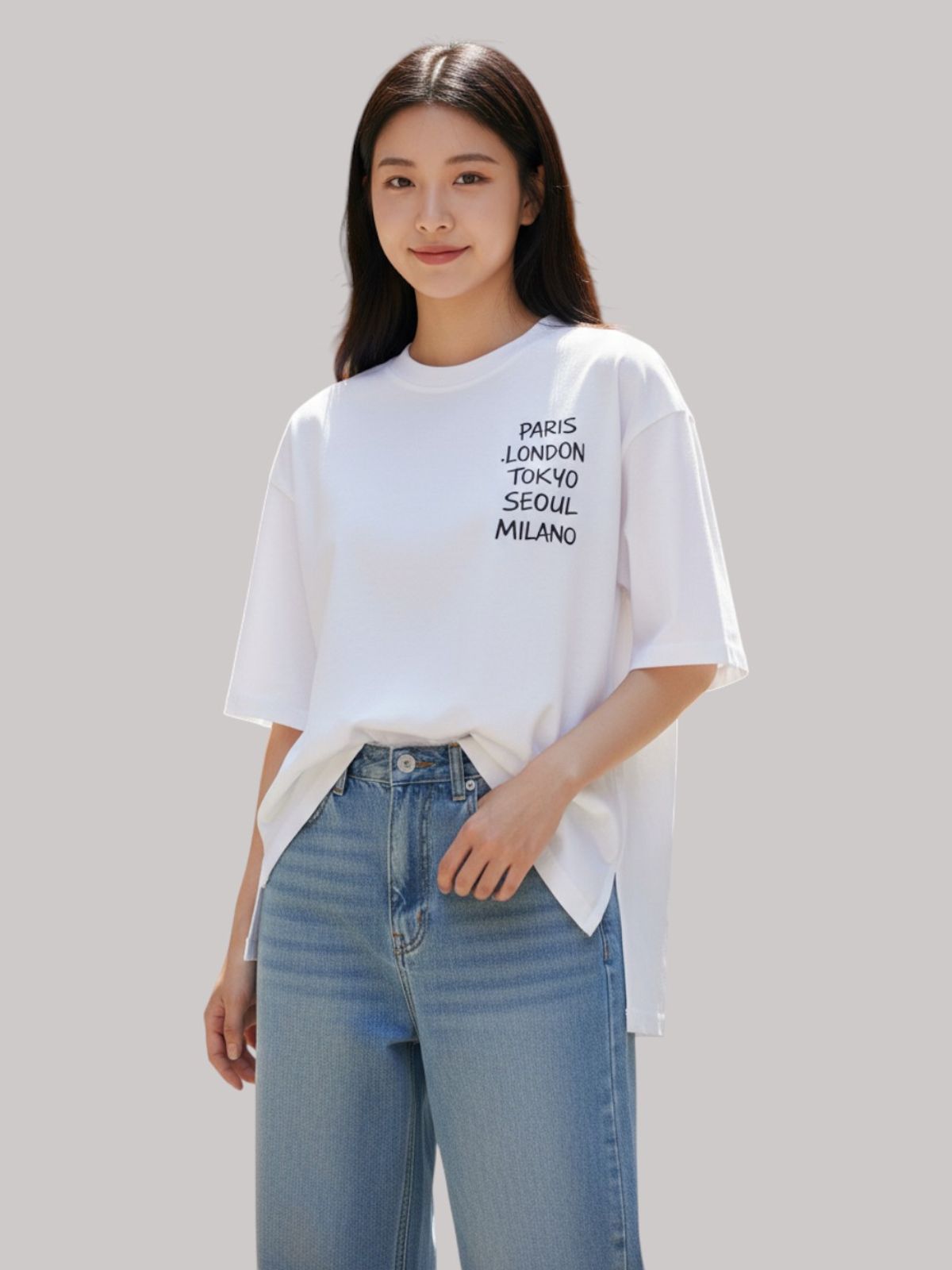 지블랙(ZBLACK) 제니스 블랙 ARCHIVE 7부 티셔츠(WHITE)