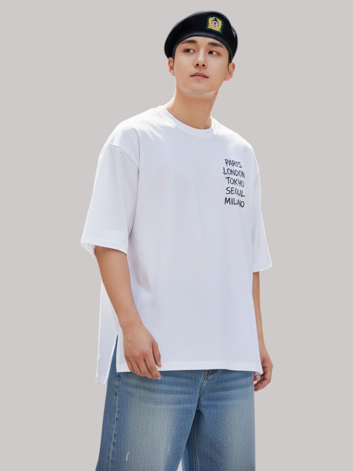지블랙(ZBLACK) 제니스 블랙 ARCHIVE 7부 티셔츠(WHITE)
