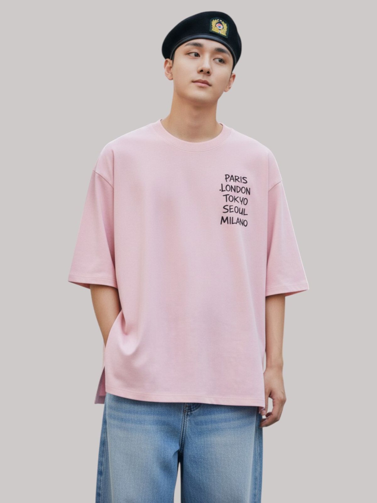 지블랙(ZBLACK) 제니스 블랙 ARCHIVE 7부 티셔츠(PINK)