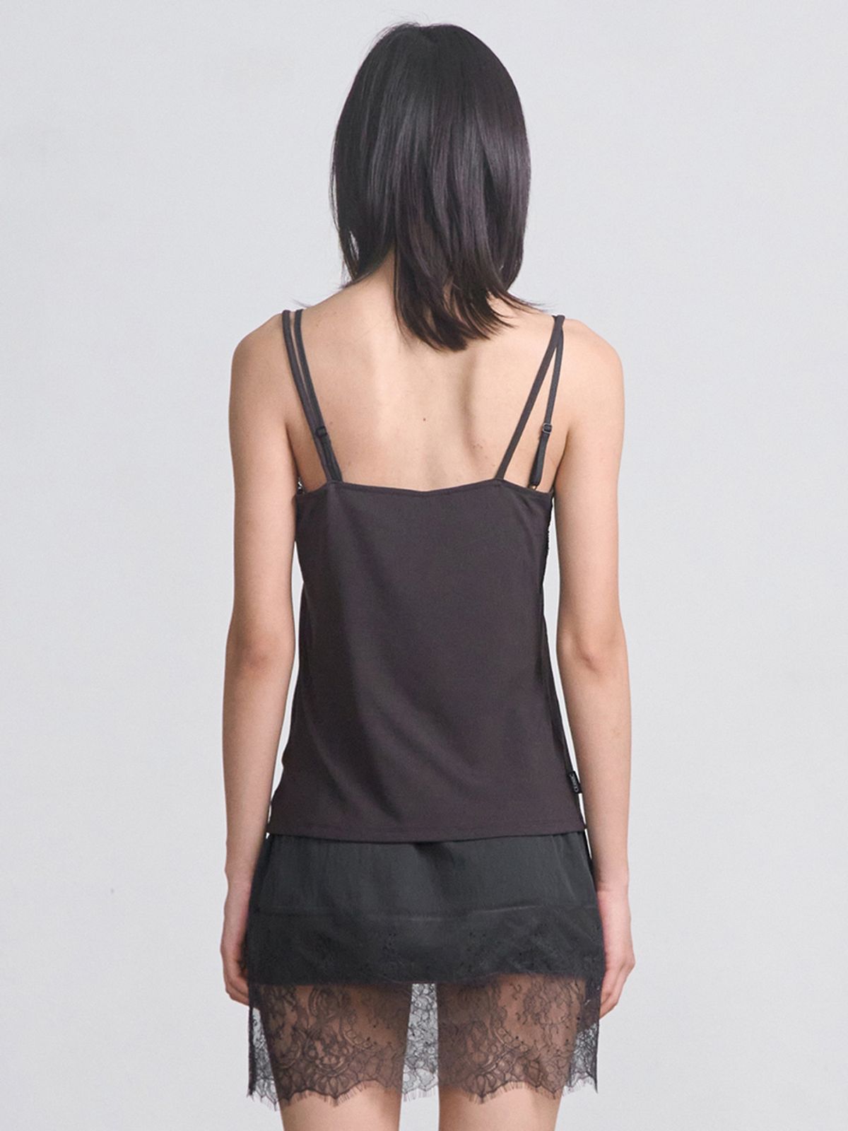세릭(CERRIC) Lace Trim Sleeveless _ Brown