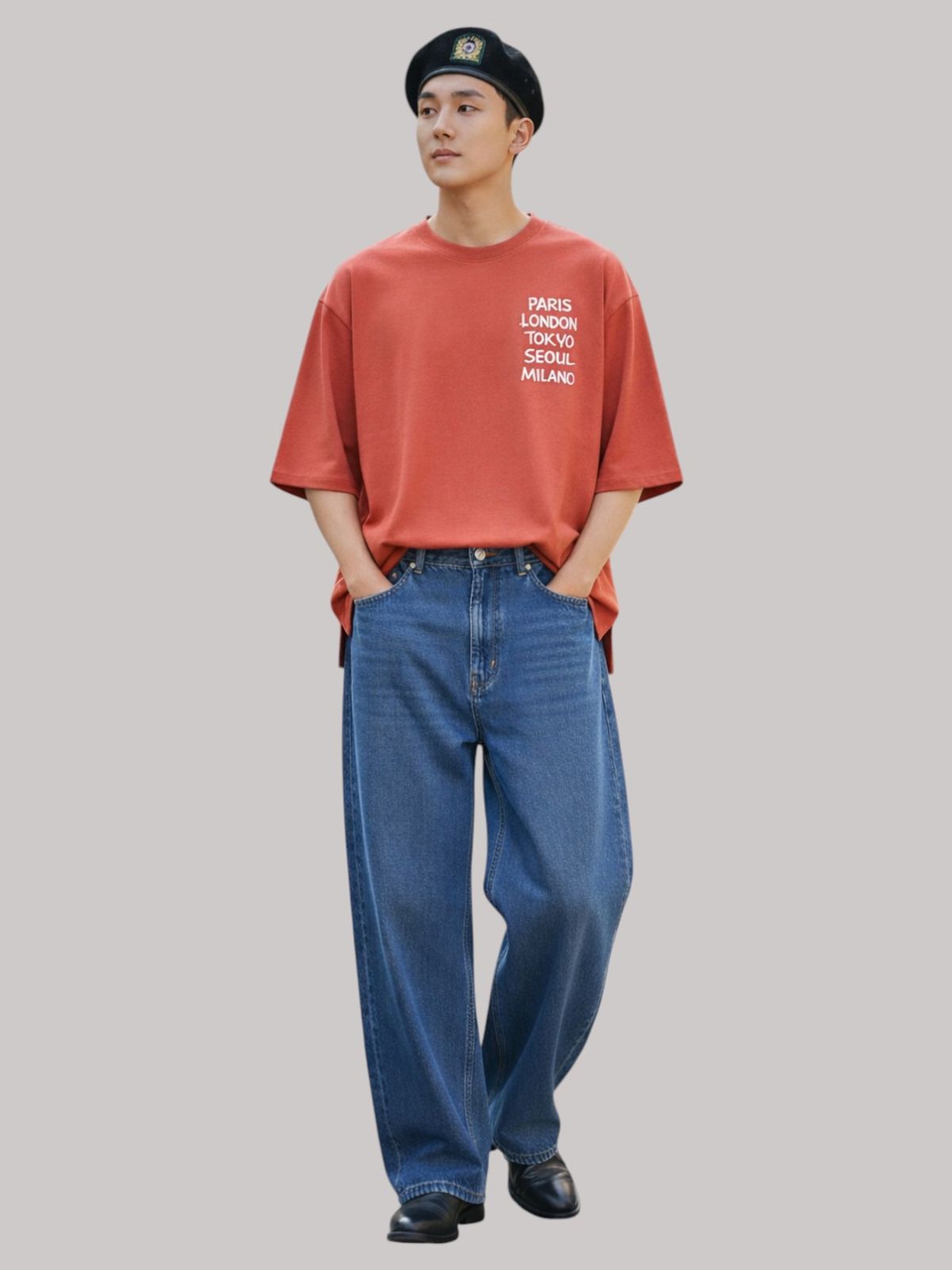 지블랙(ZBLACK) 제니스 블랙 ARCHIVE 7부 티셔츠(CORAL RED)