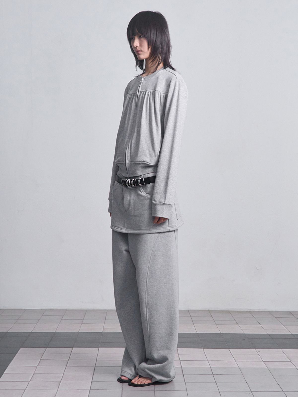 세릭(CERRIC) Skirt Layered Sweatpants _ Gray