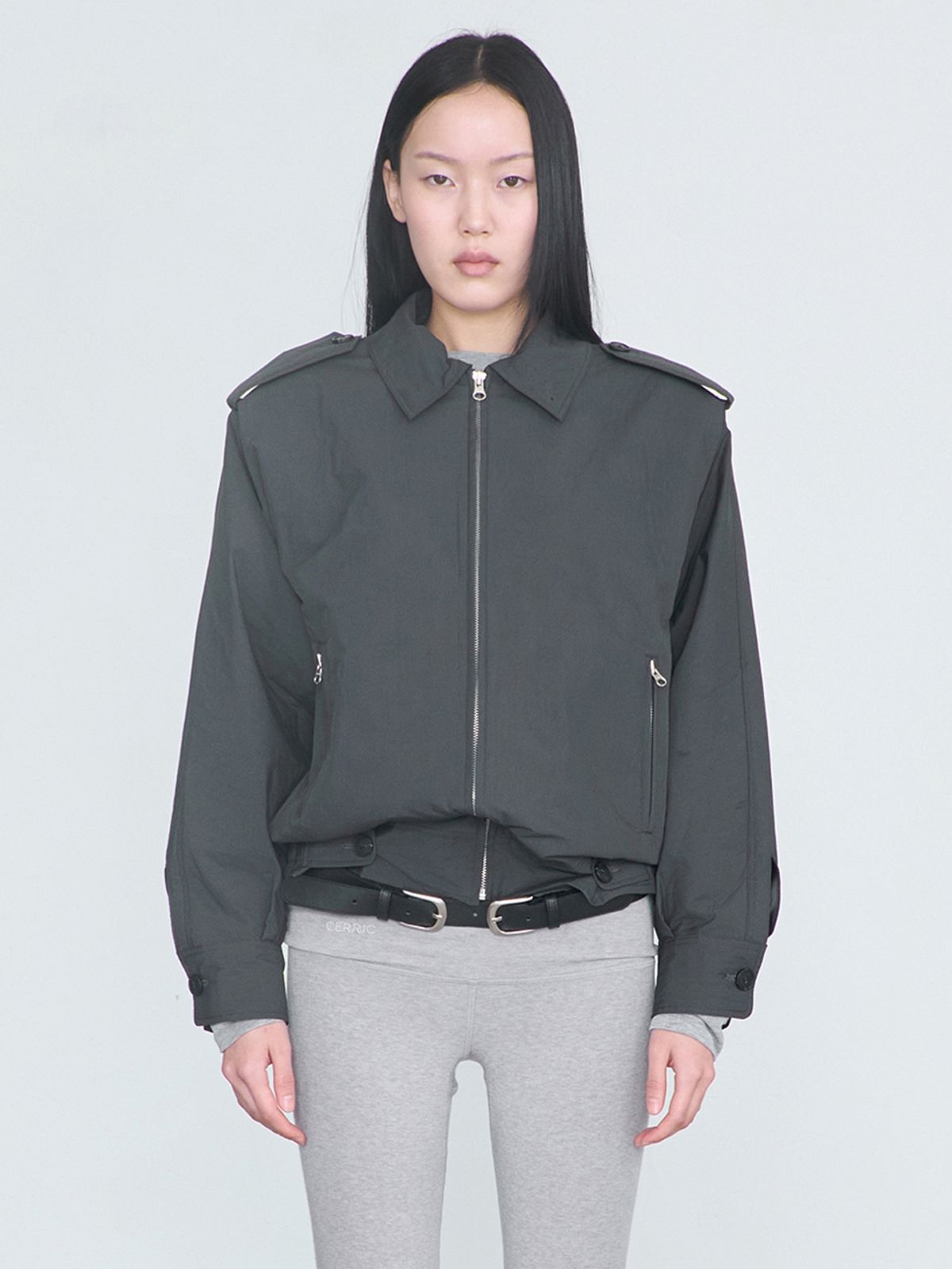 세릭(CERRIC) Bonded Epaulet Jacket _ Charcoal