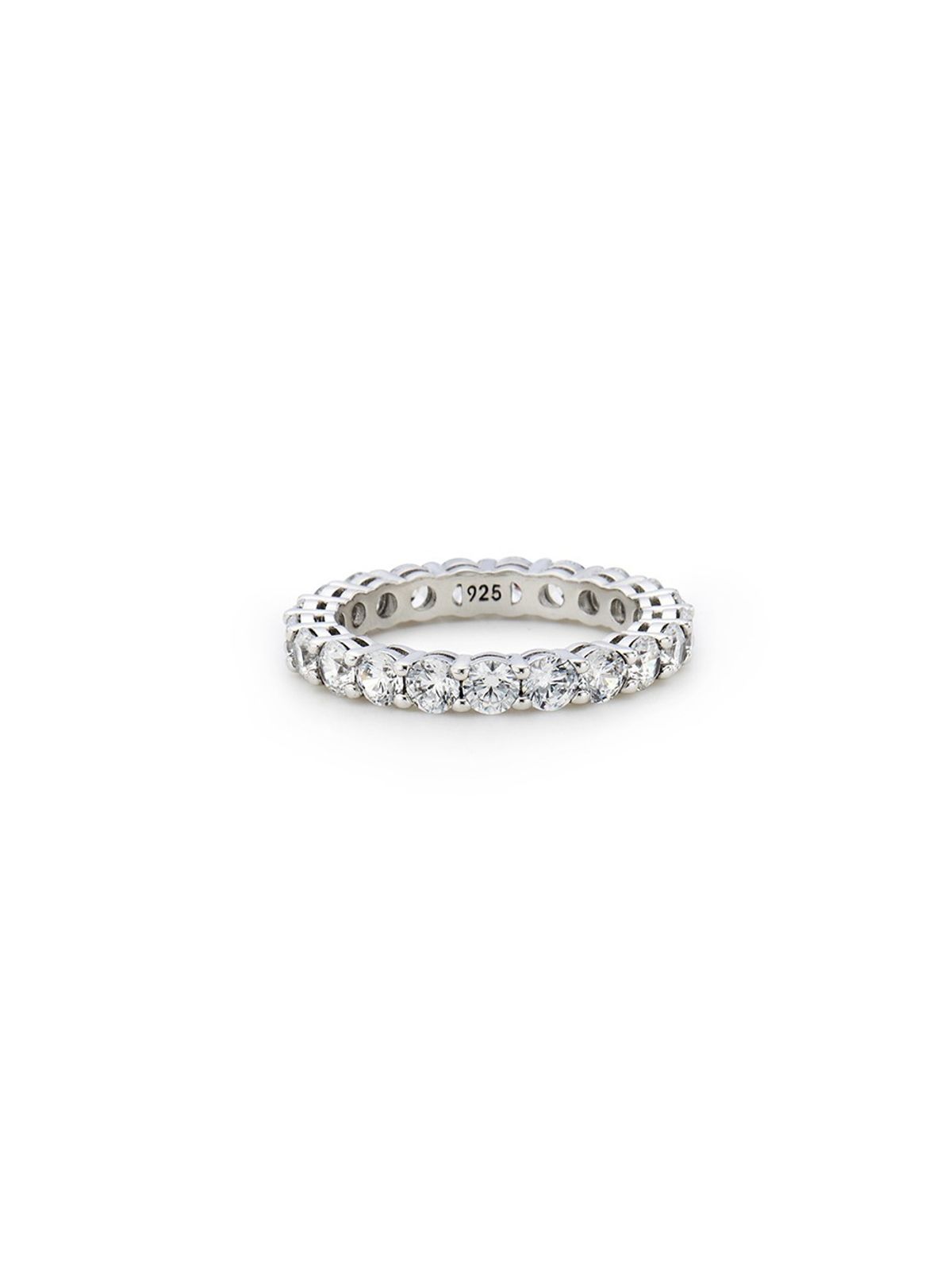 이에르로르(HYERES LOR) 에센스 실버(W) 클래식 테니스 반지 3.0mm 화이트 HL4R42411W9