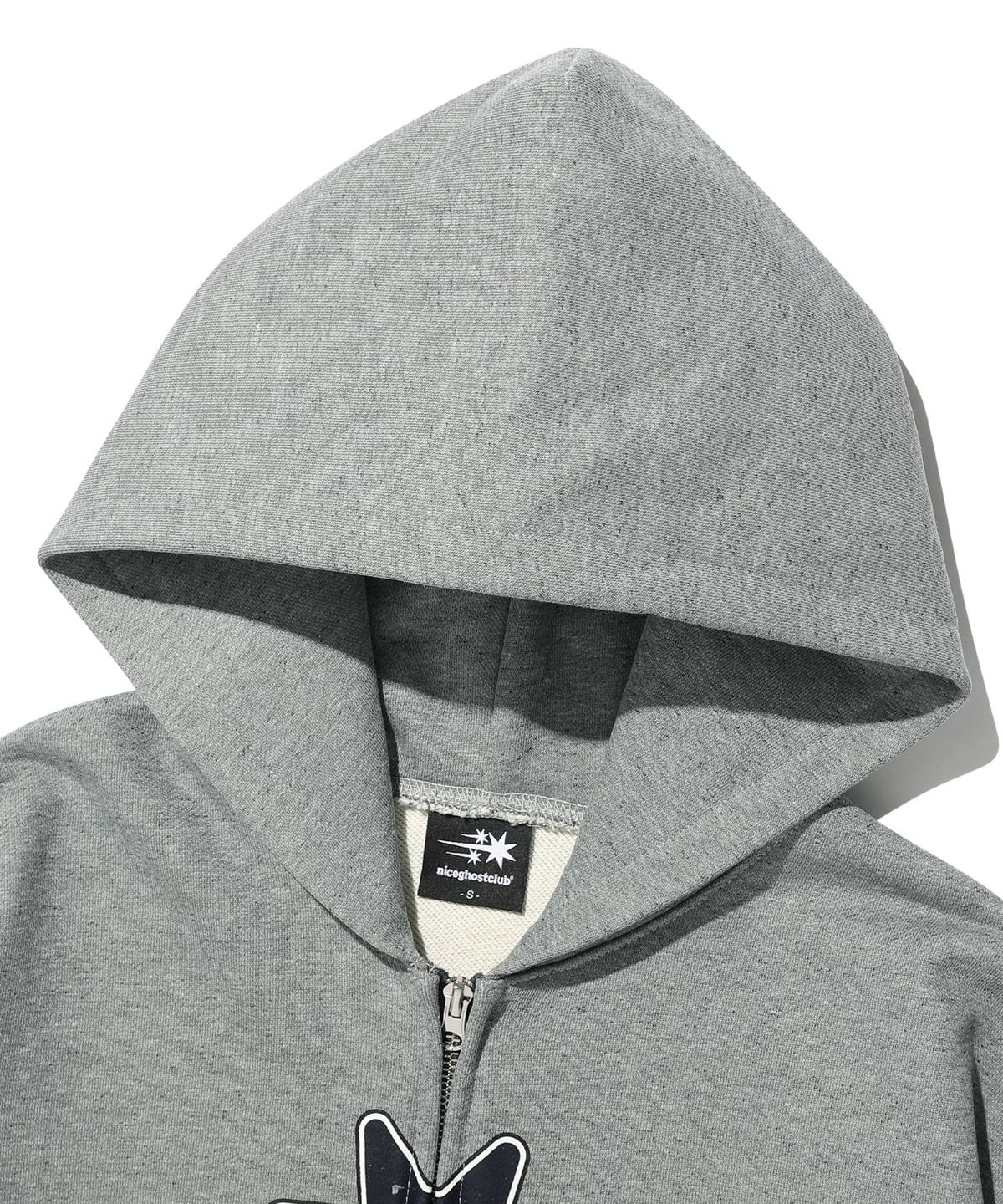 나이스고스트클럽(NICEGHOSTCLUB) RELIGIOUS SYMBOLS HOODIE ZIP UP_GREY(NG2GSUM480A)