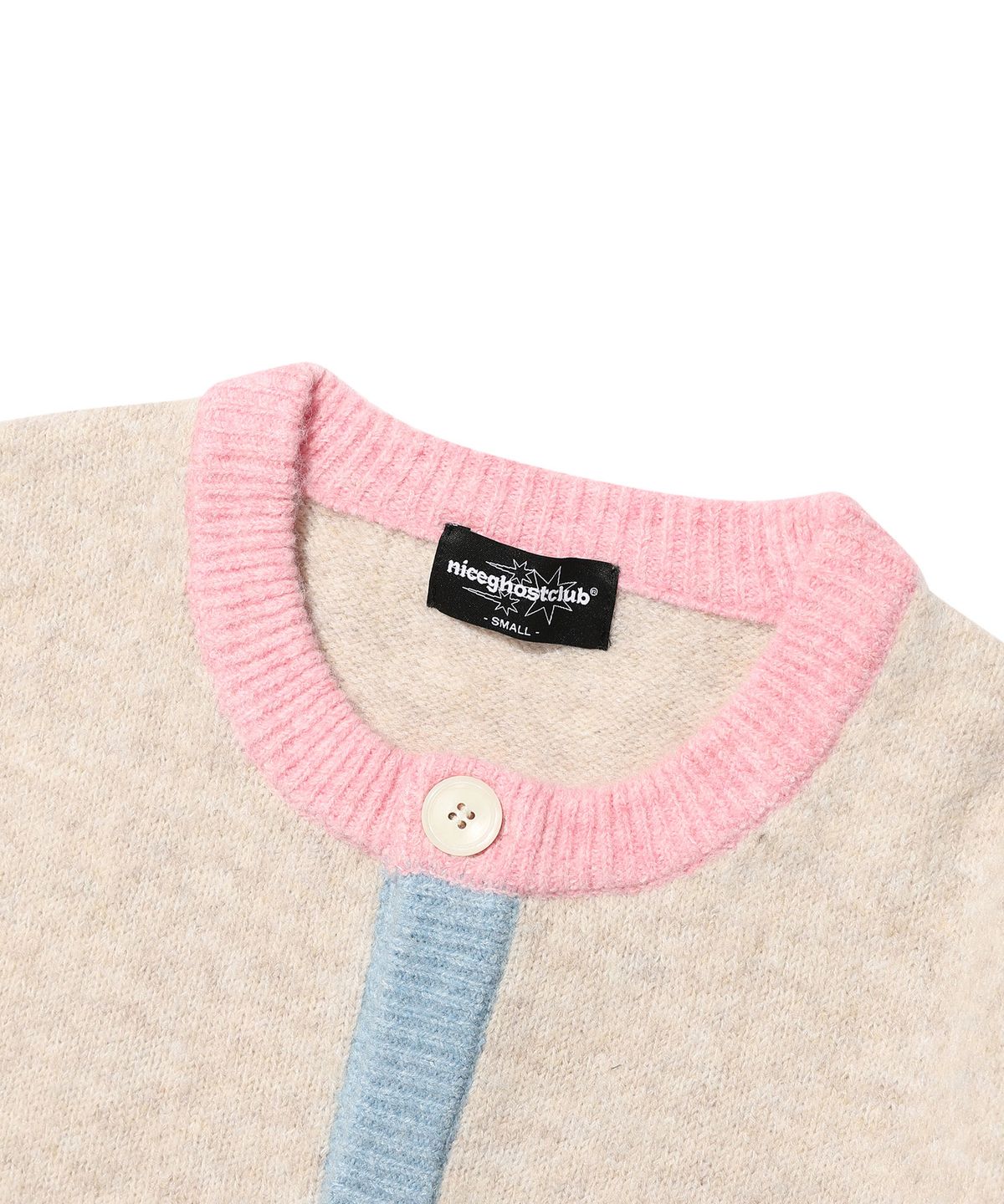 나이스고스트클럽(NICEGHOSTCLUB) COLOR BLOCK KNIT CARDIGAN_IVORY(NG2GSUK680A)