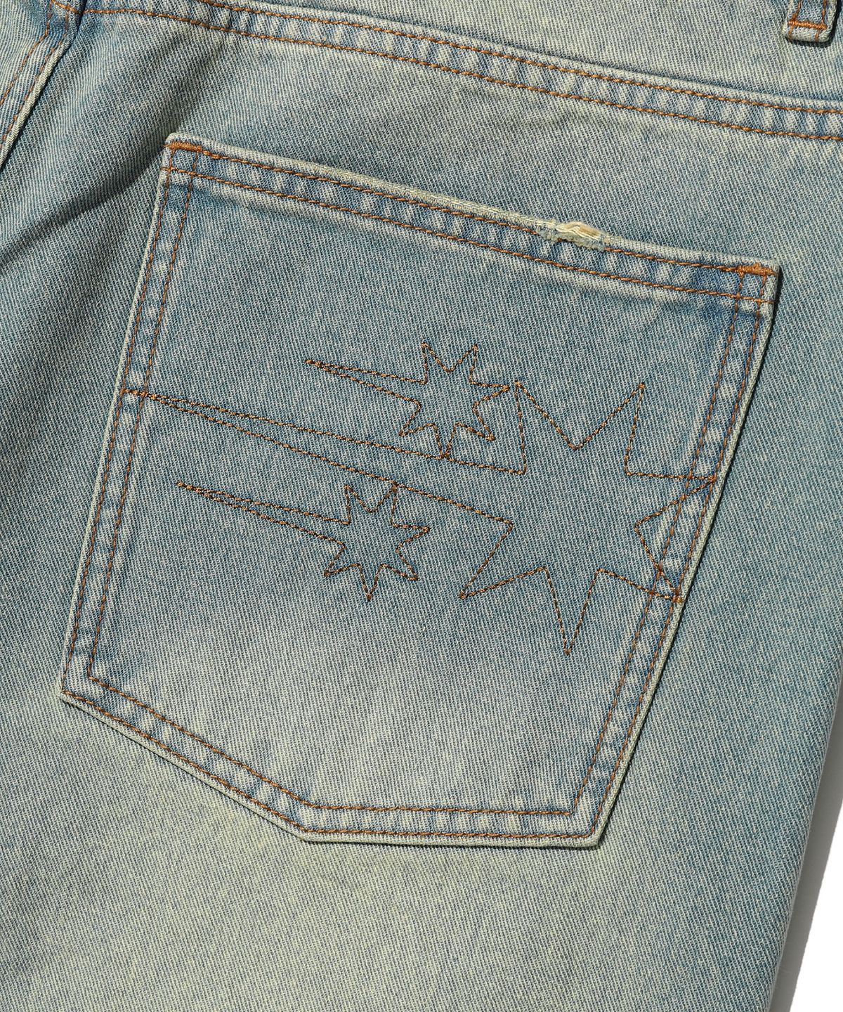 나이스고스트클럽(NICEGHOSTCLUB) PATTERN PATCHWORK WIDE DENIM PANTS_BLUE(NG2GSUD110A)