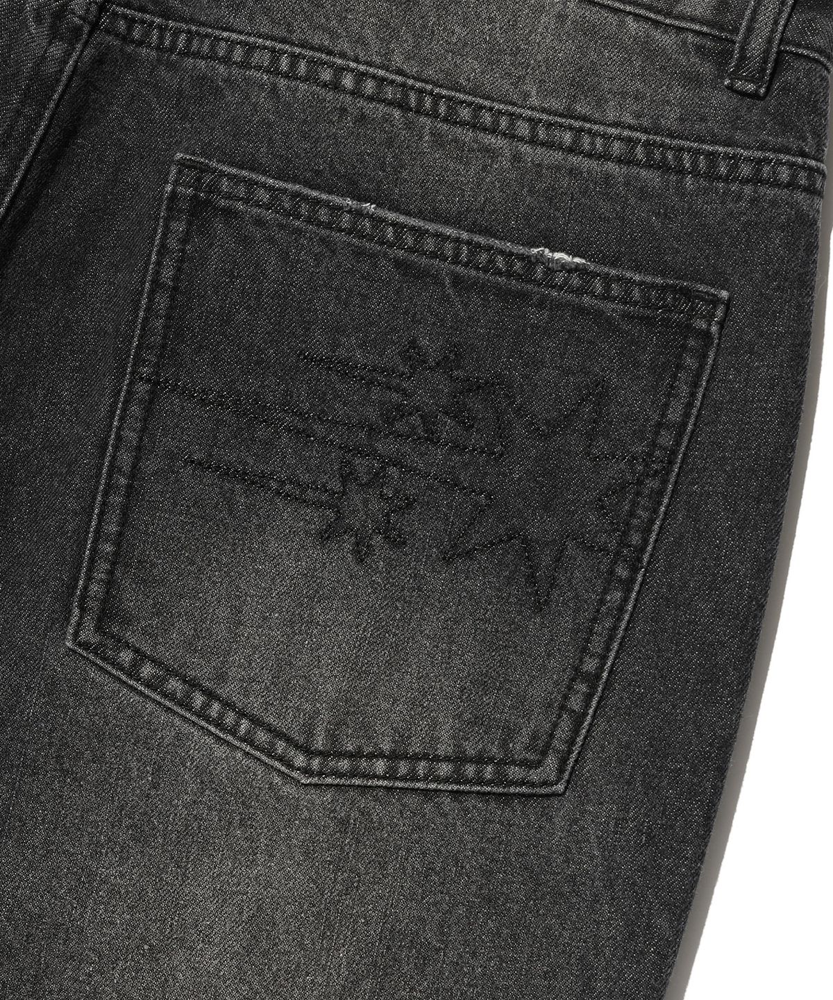 나이스고스트클럽(NICEGHOSTCLUB) PATTERN PATCHWORK WIDE DENIM PANTS_BLACK(NG2GSUD110A)
