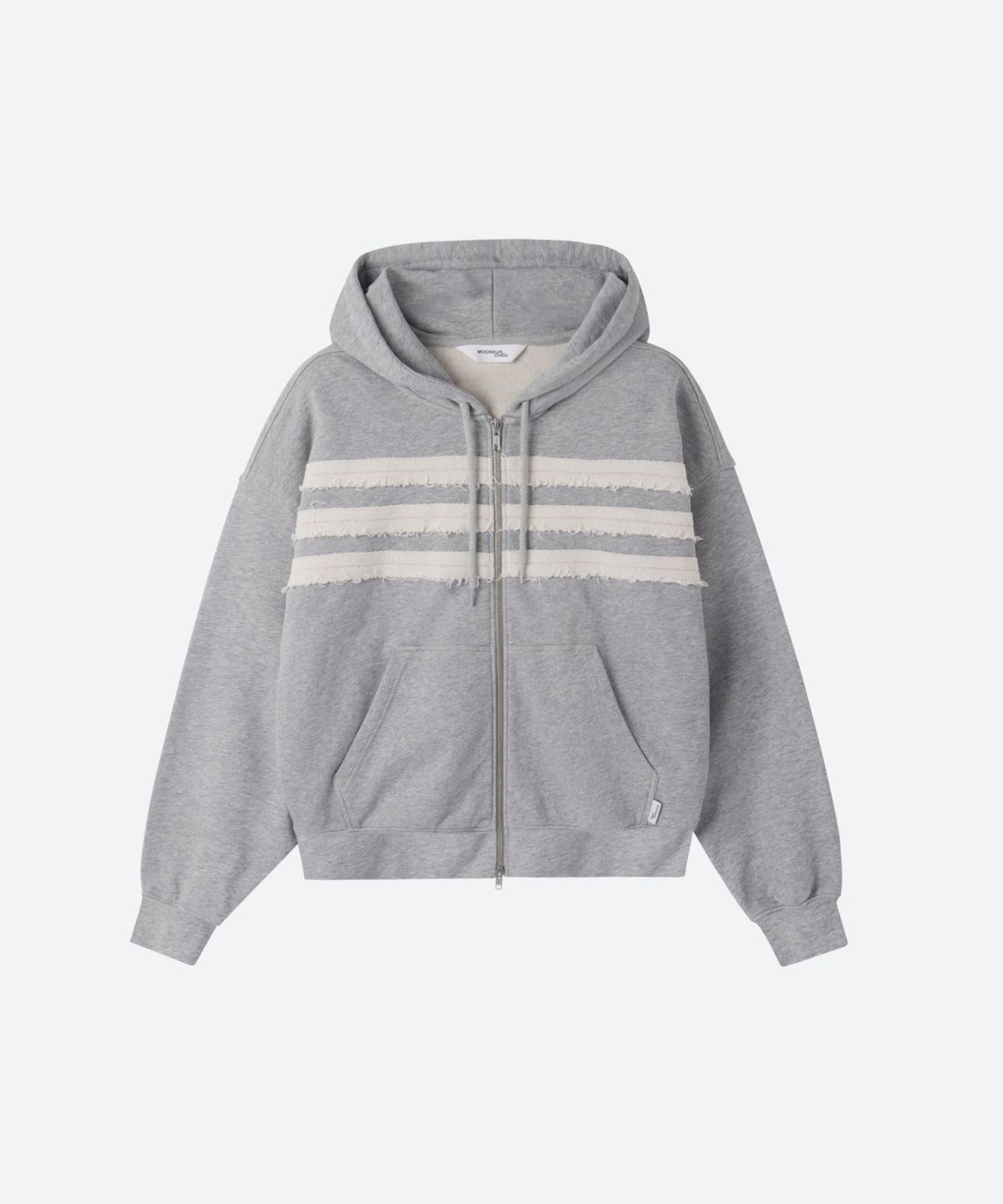 문선 아카이브(MOONSUN ARCHIVE) M.C UNISEX, Seam Stripe Hood Zip-up / MELANGE GRAY