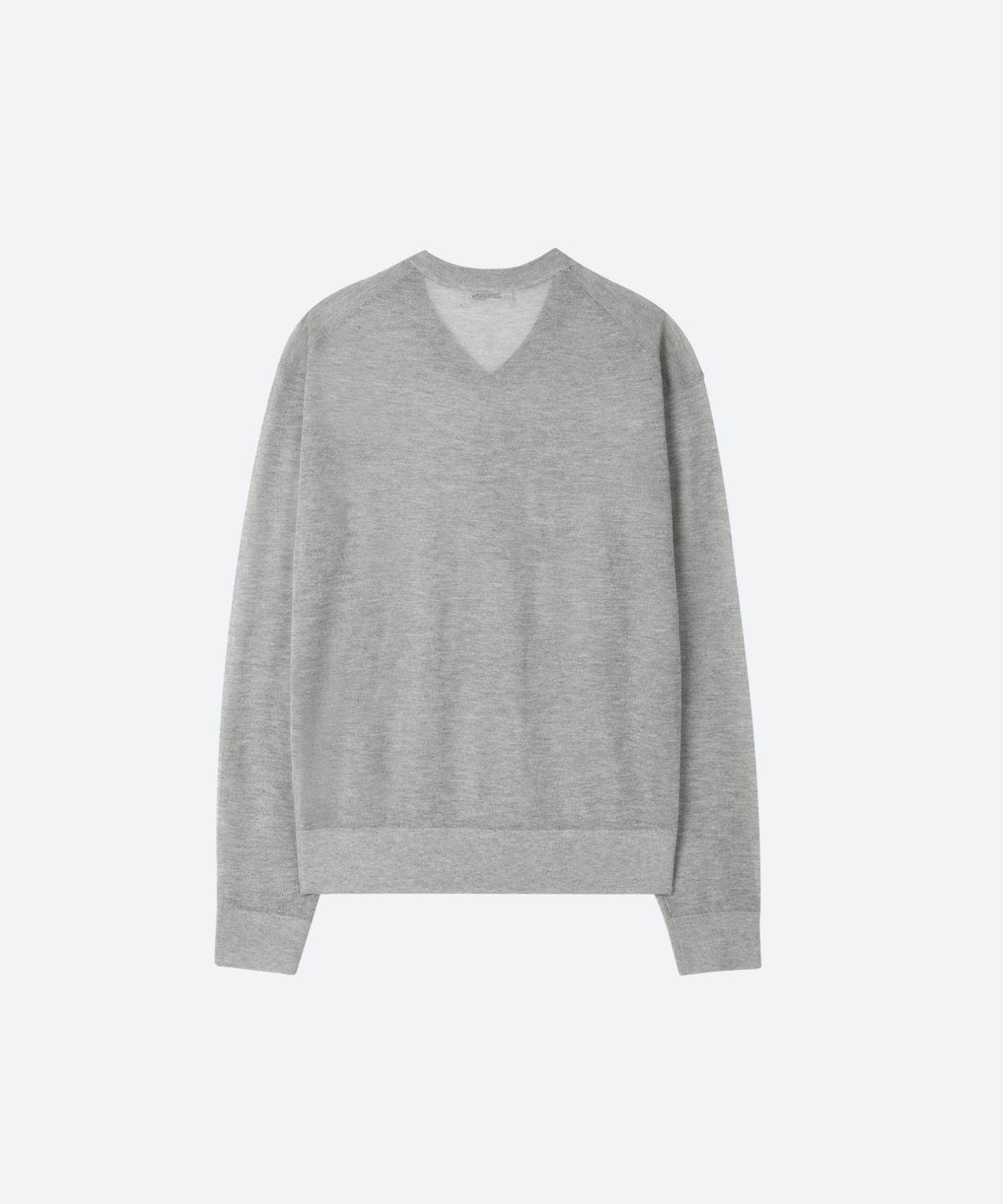 문선 아카이브(MOONSUN ARCHIVE) M.C UNISEX, Logo Sheer V Neck Knit / GRAY