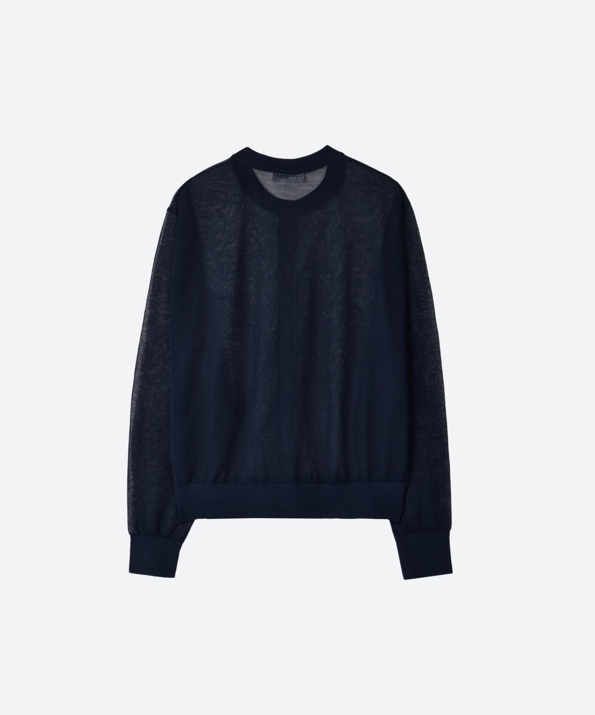 문선(MOONSUN) M.C UNISEX, Logo Sheer Knit Cardigan / NAVY