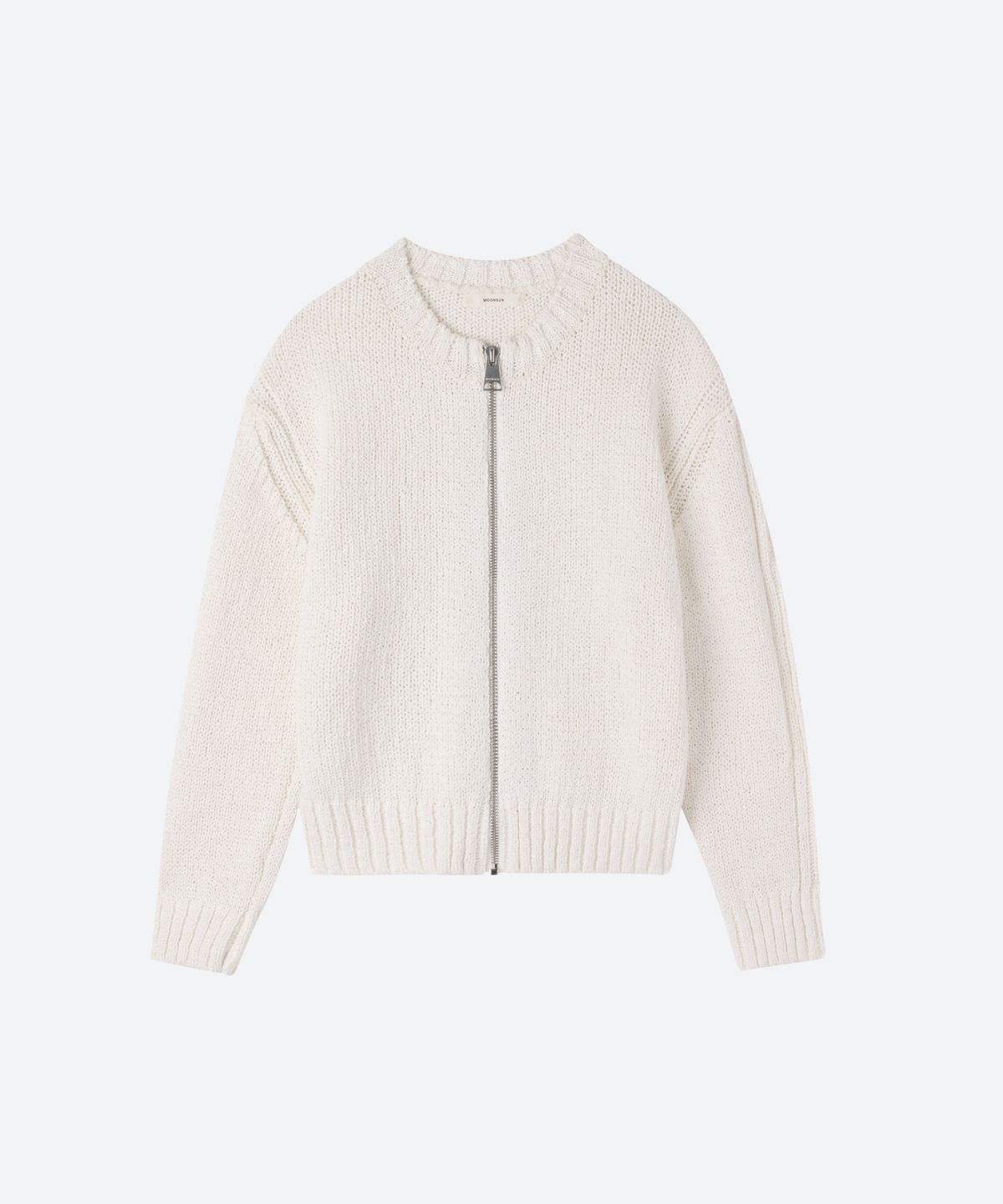 문선(MOONSUN) UNISEX, Bold Zip-Up Cardigan / IVORY