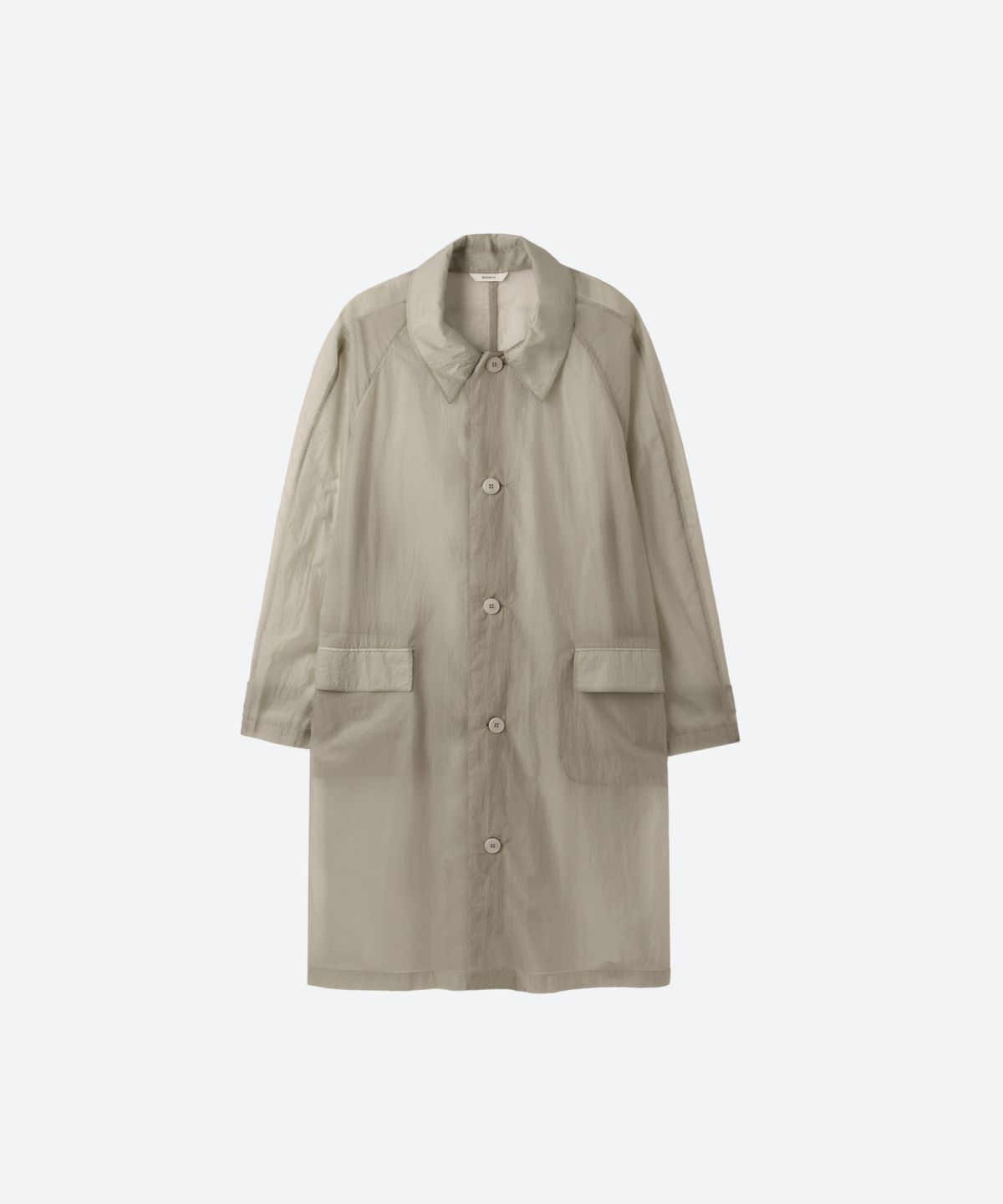 문선(MOONSUN) UNISEX, Oversized Sheer Nylon Coat / BEIGE