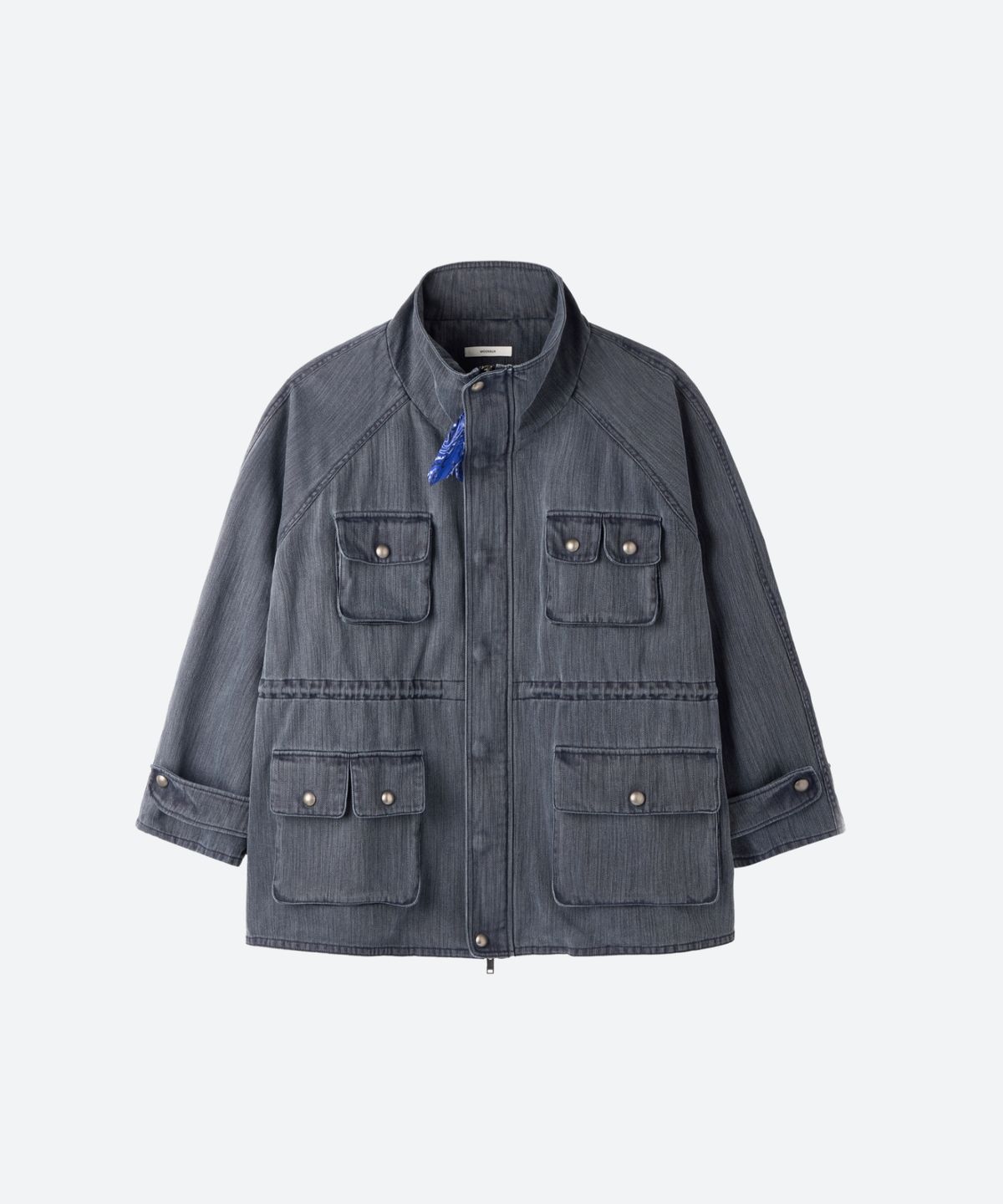 문선 아카이브(MOONSUN ARCHIVE) UNISEX, Oversized Bold Stud Detail Field Jacket / NAVY