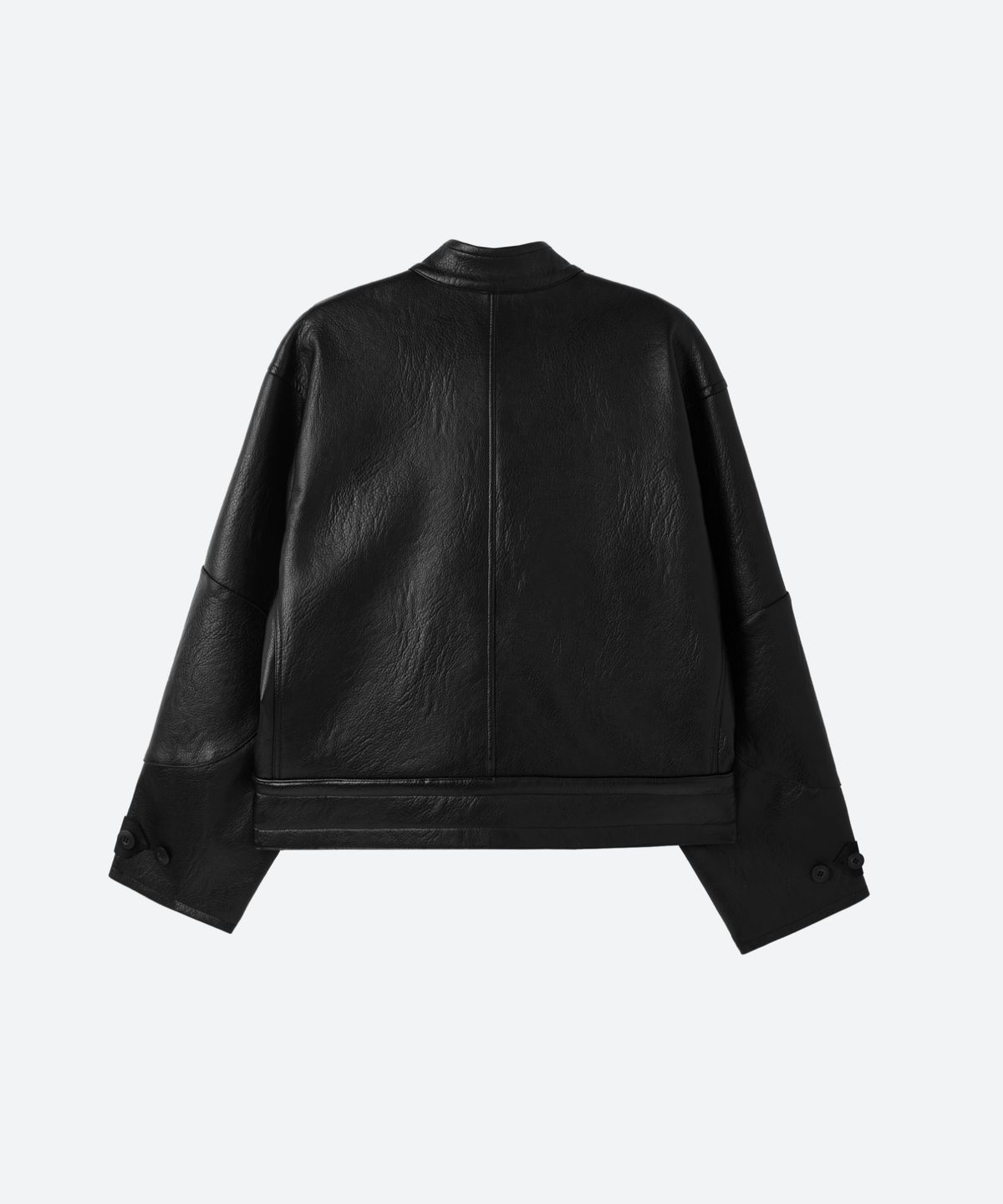문선(MOONSUN) UNISEX, Swedish Motorcycle Leather Jacket / BLACK