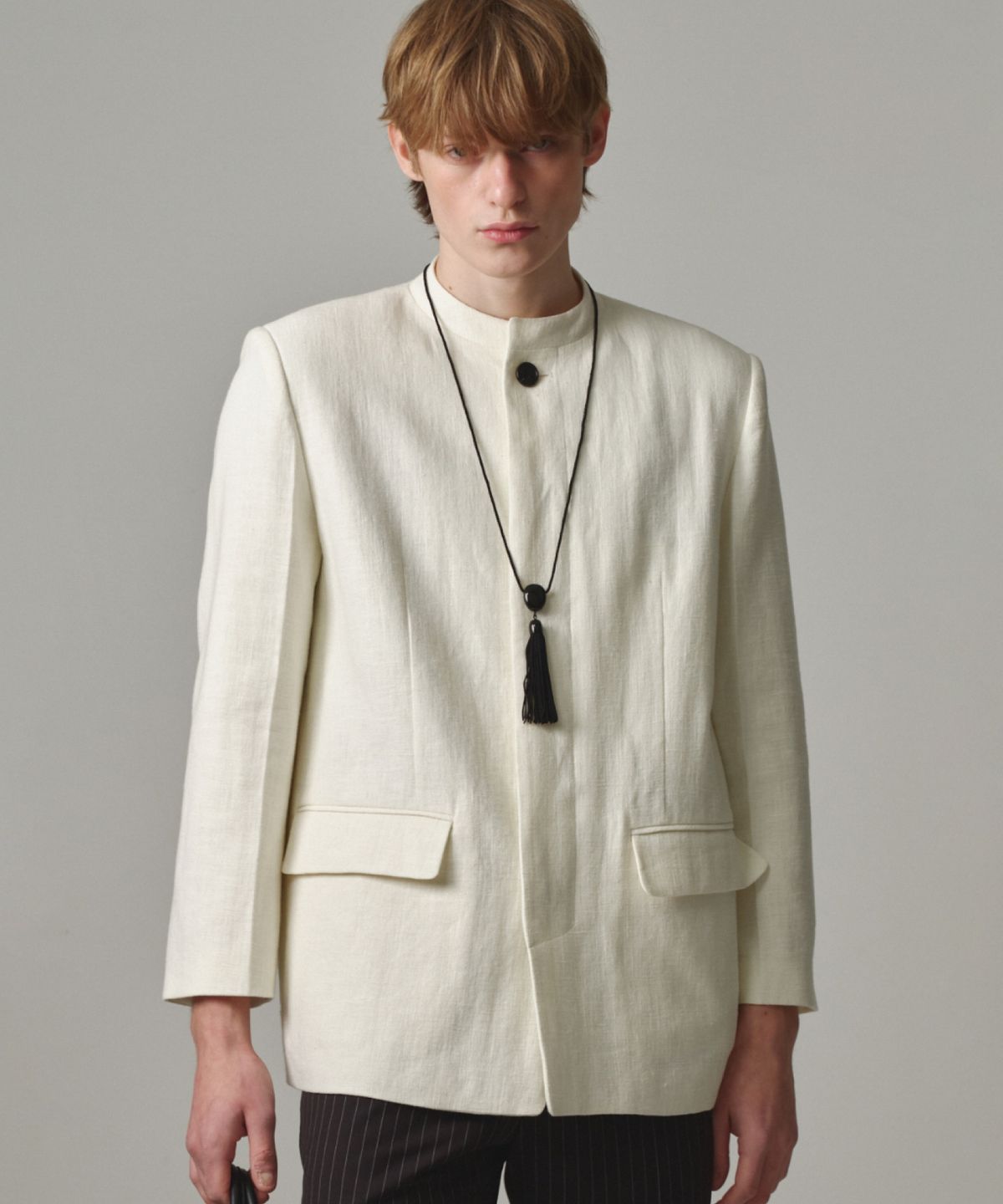 문선 아카이브(MOONSUN ARCHIVE) UNISEX, Oriental Linen Tailored Jacket / IVORY