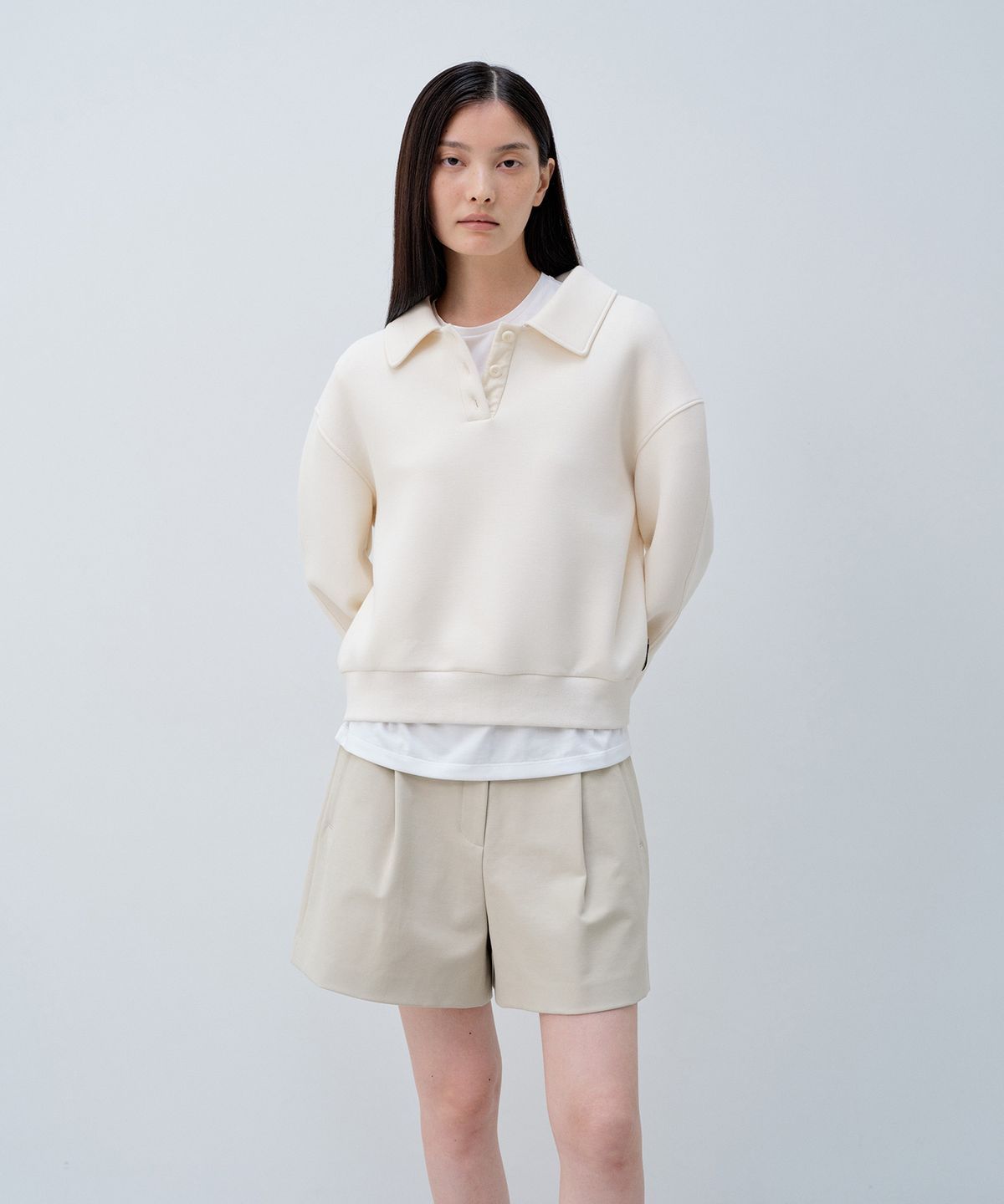 노티아(NOTIA) PK COLLAR SWEATSHIRT - CREAM