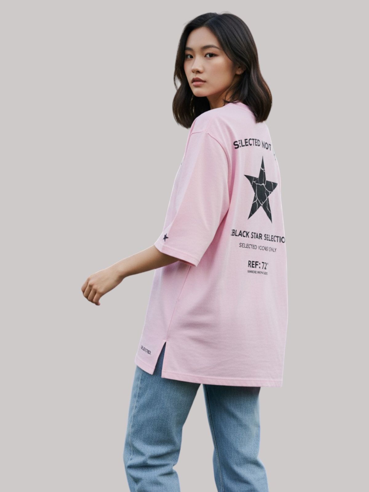 지블랙(ZBLACK) 스타셀렉션 DOUBLE STAR 7부 티셔츠(PINK)
