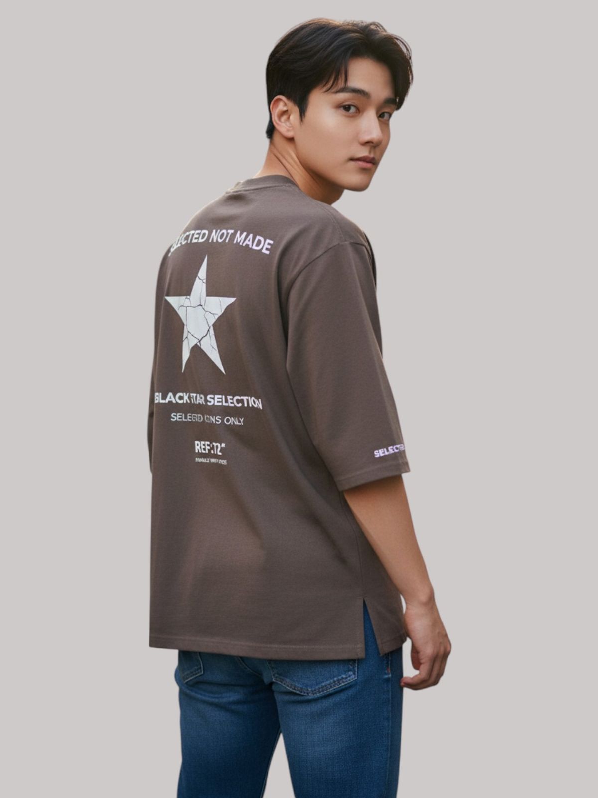 지블랙(ZBLACK) 스타셀렉션 DOUBLE STAR 7부 티셔츠(DUST BEIGE)