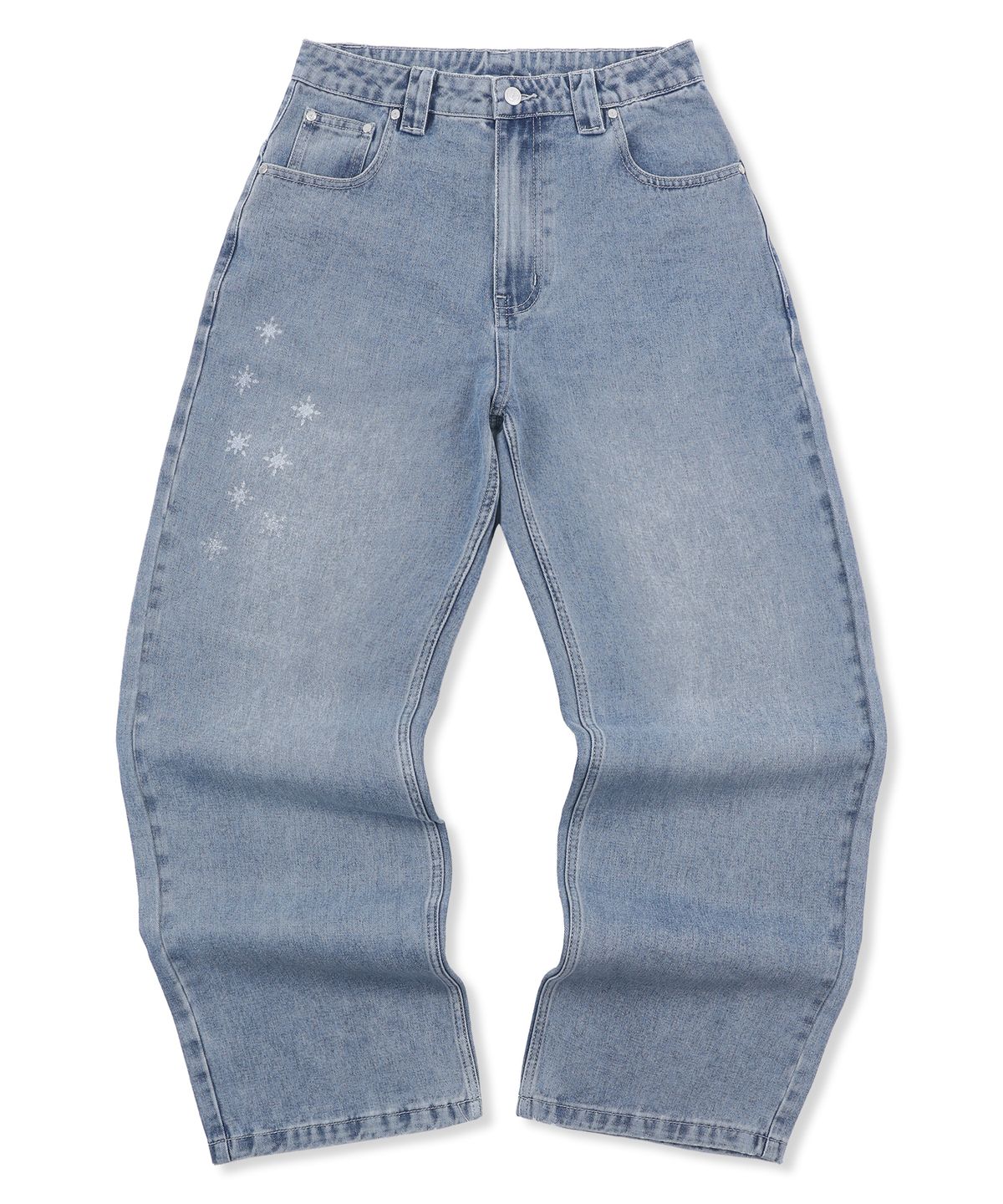 엑스톤즈(XTONZ) XP324 플로트 와이드 데님 팬츠 (BLUE)