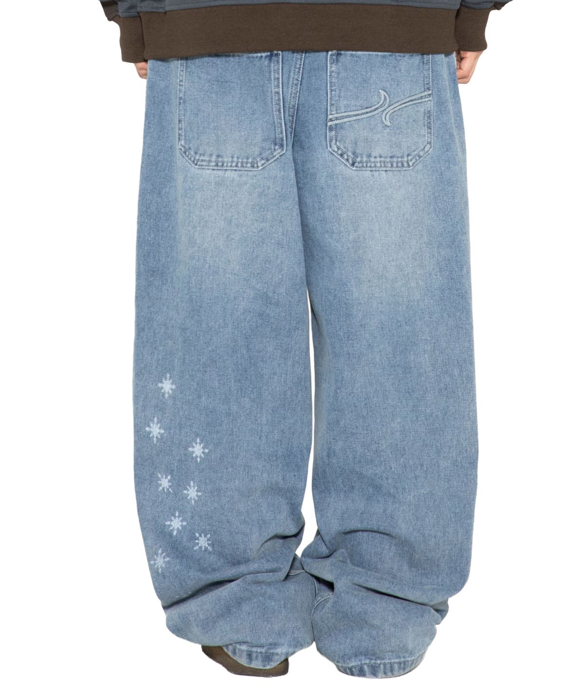 엑스톤즈(XTONZ) XP324 플로트 와이드 데님 팬츠 (BLUE)