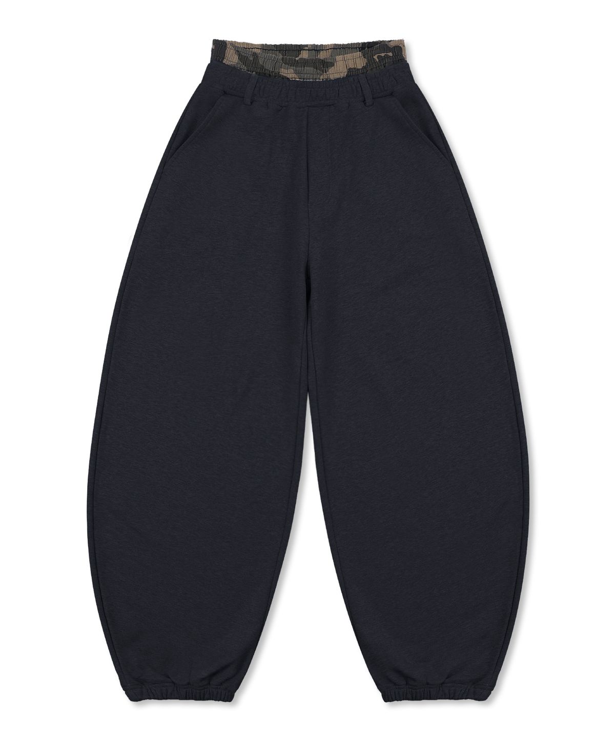 엑스톤즈(XTONZ) XP328 카모 레이어드 벌룬 스웨트 팬츠 (BLACK)