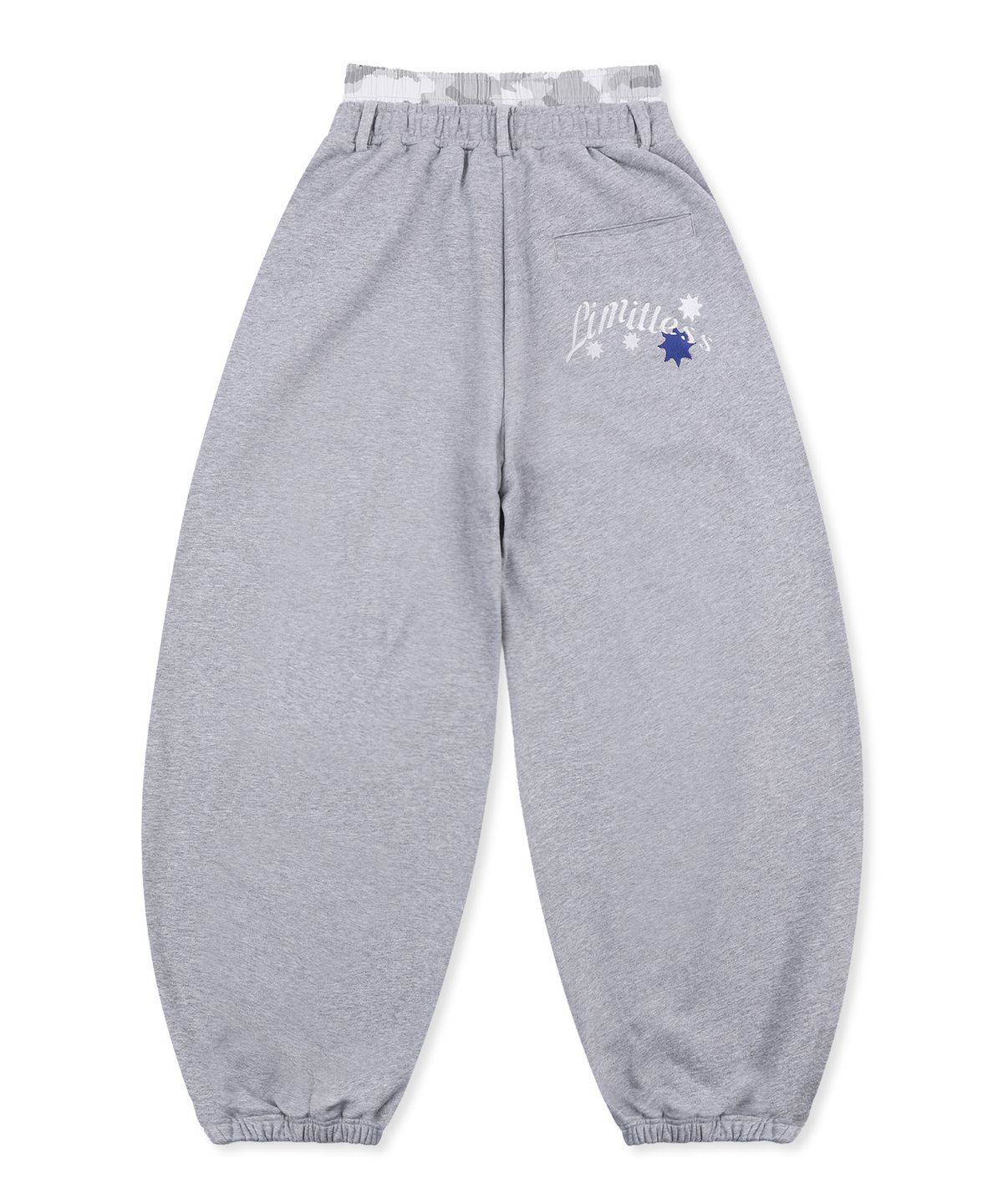 엑스톤즈(XTONZ) XP328 카모 레이어드 벌룬 스웨트 팬츠 (GRAY)
