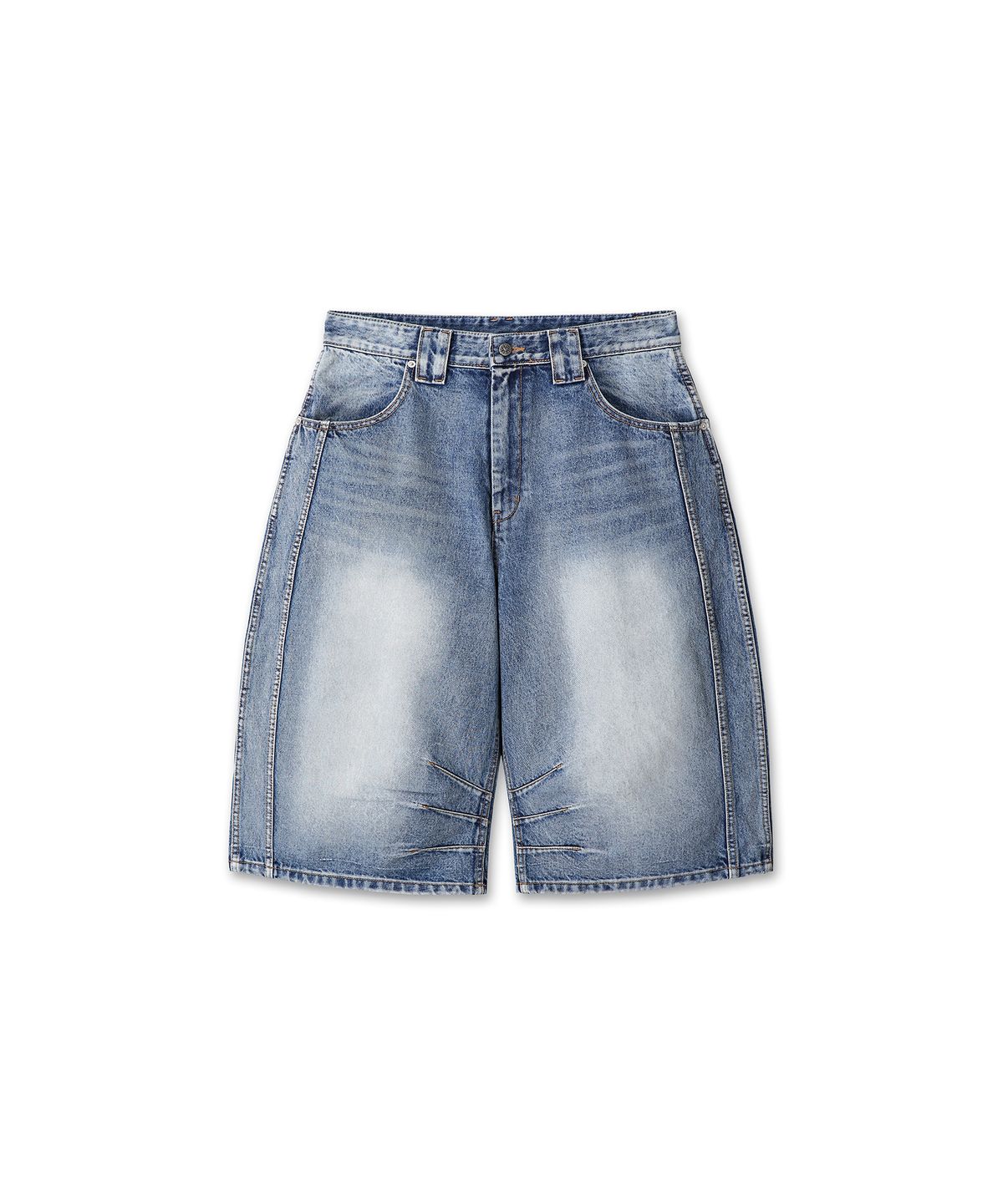 9999아카이브(9999ARCHIVE) Technical Curved Denim Bermuda Pants
