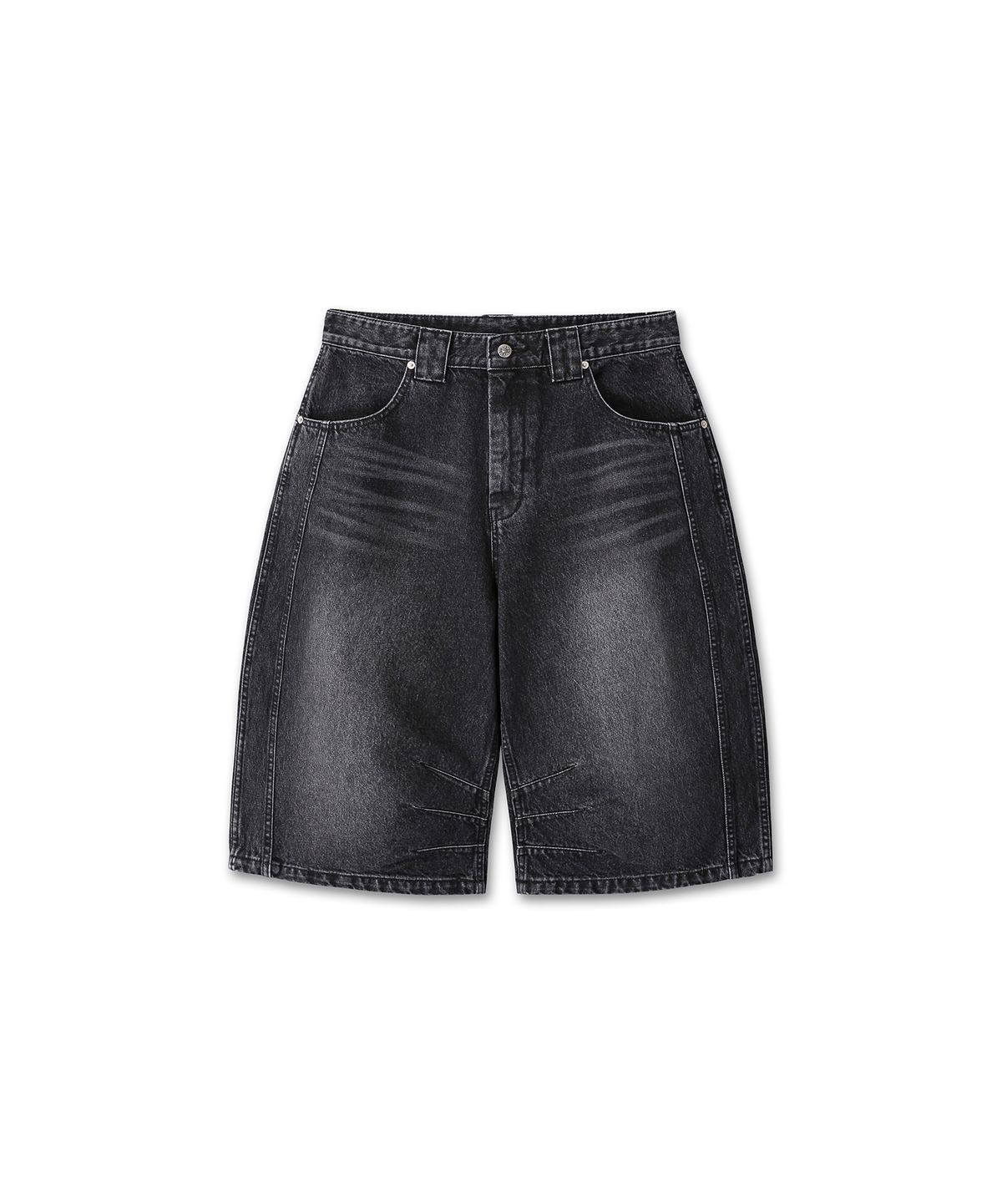 9999아카이브(9999ARCHIVE) Technical Curved Denim Bermuda Pants