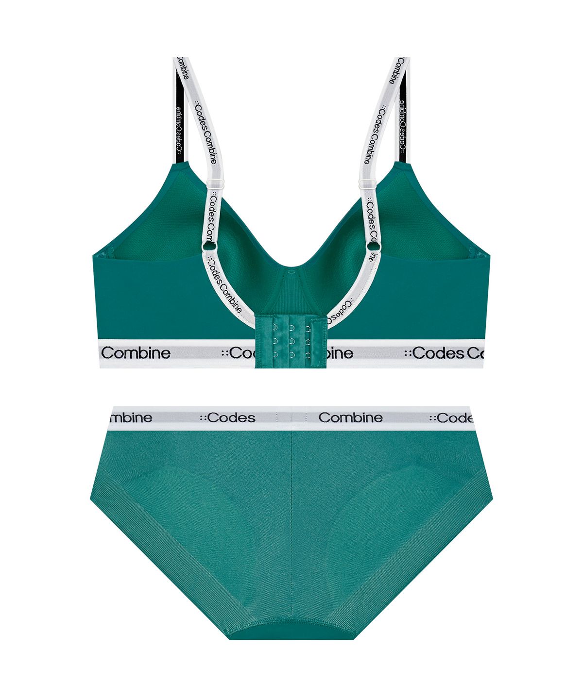 코데즈컴바인 이너웨어(CODES COMBINE INNERWEAR) 라이트 플렉서블 노와이어 브라 팬티 세트_틸그린