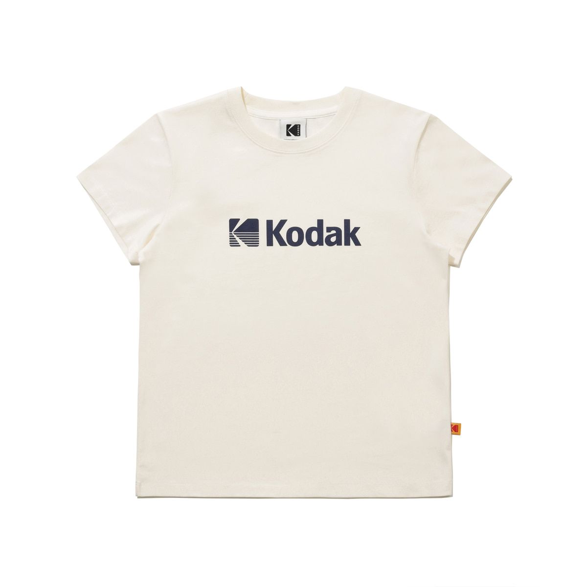코닥(KODAK) 에센셜 빅로고 아스킨 반팔 티셔츠 우먼 IVORY