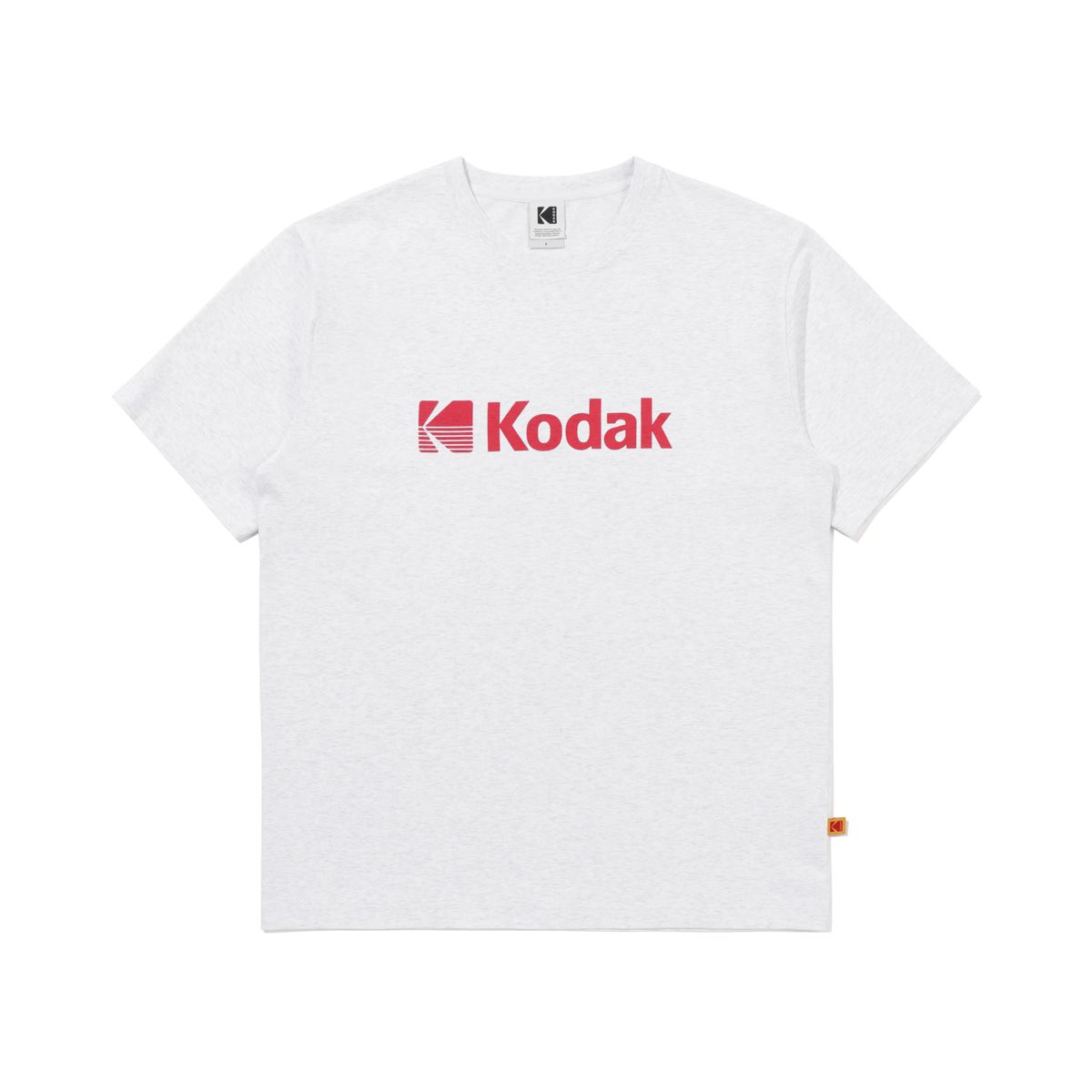 코닥(KODAK) 에센셜 빅로고 아스킨 반팔 티셔츠 WHITE MELANGE