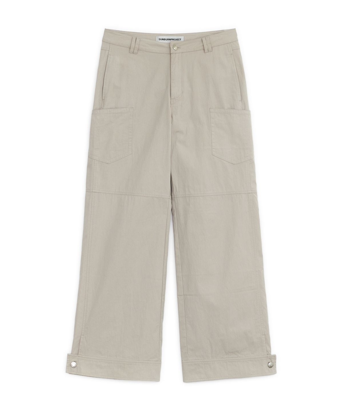 썬번프로젝트(SUNBURNPROJECT) BUTTON TAB COTTON PANTS, LIGHT BEIGE