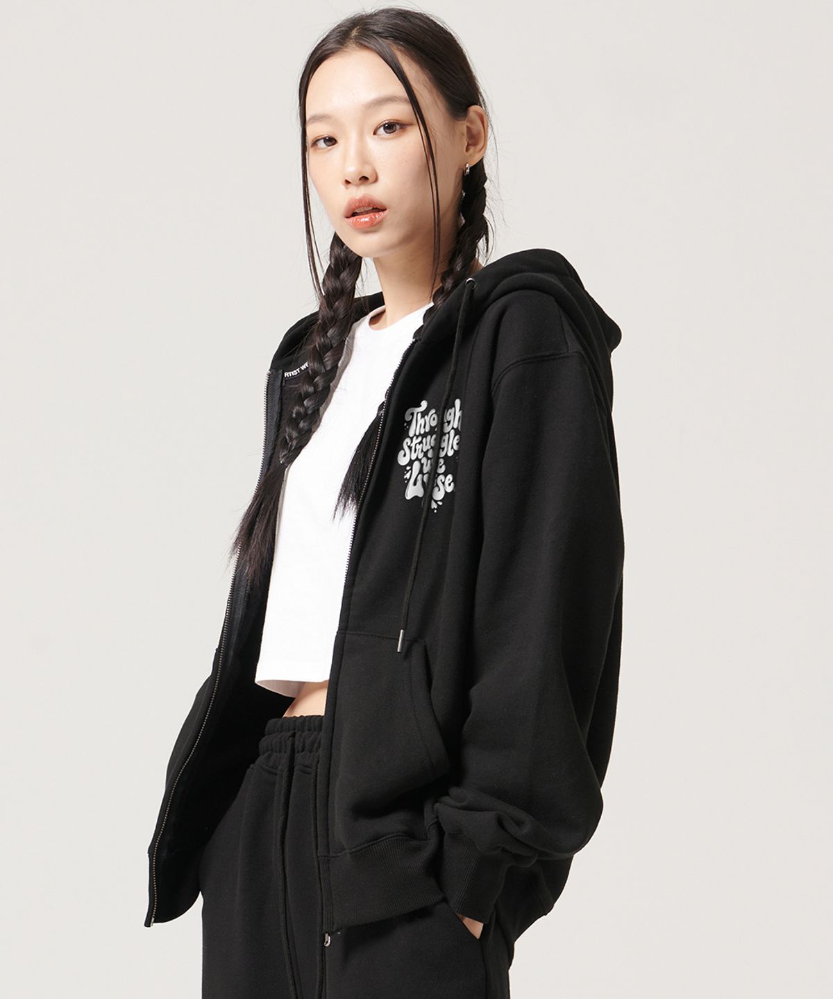 아티스트웨어(ARTISTWEAR) [ATW] 스루라이즈 후드집업- 2COLOR