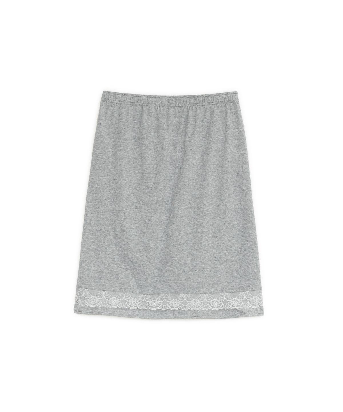 썬번프로젝트(SUNBURNPROJECT) LACE TRIM MIDI SKIRT, MELANGE GRAY