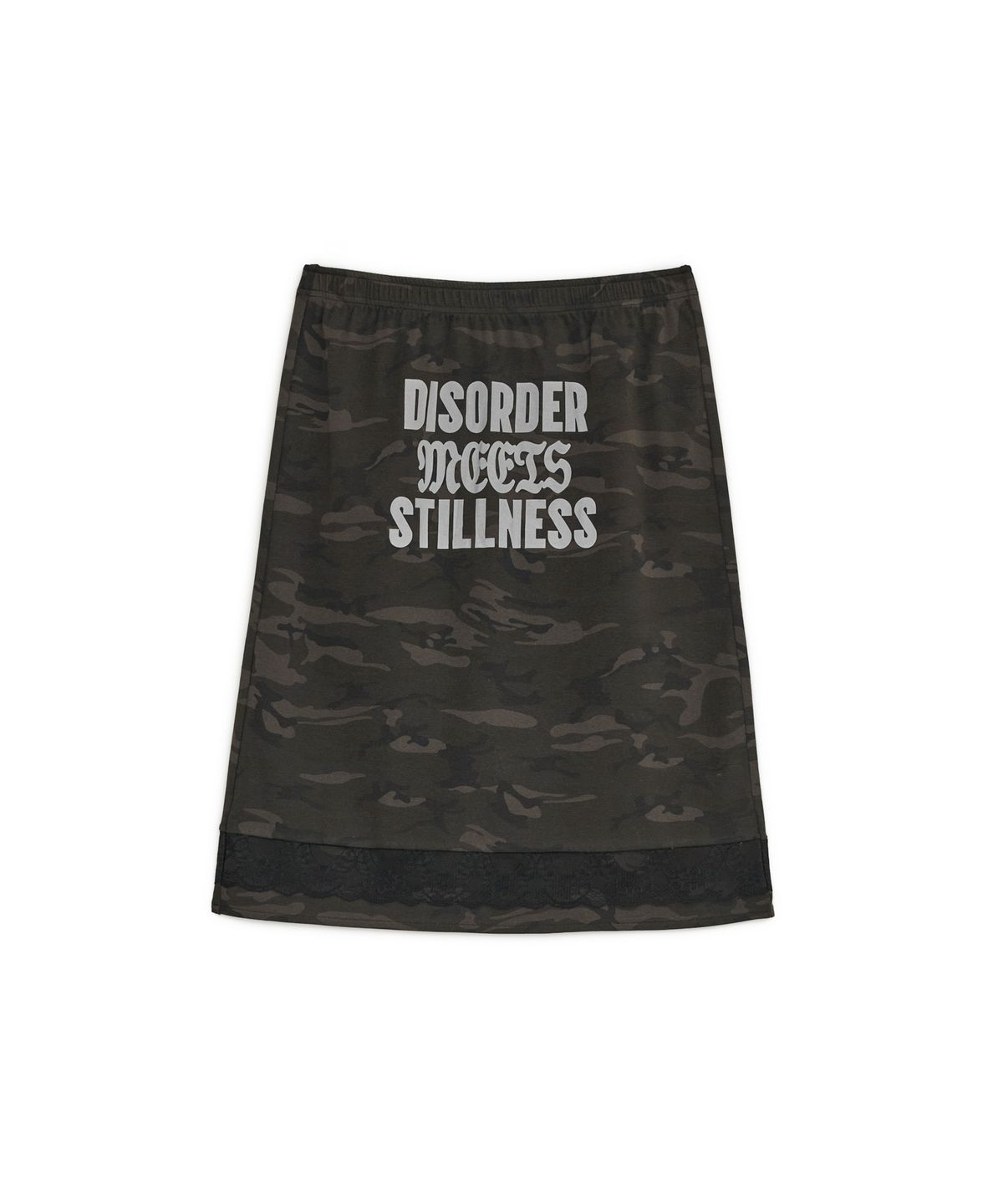 썬번프로젝트(SUNBURNPROJECT) LACE TRIM MIDI SKIRT, CAMO
