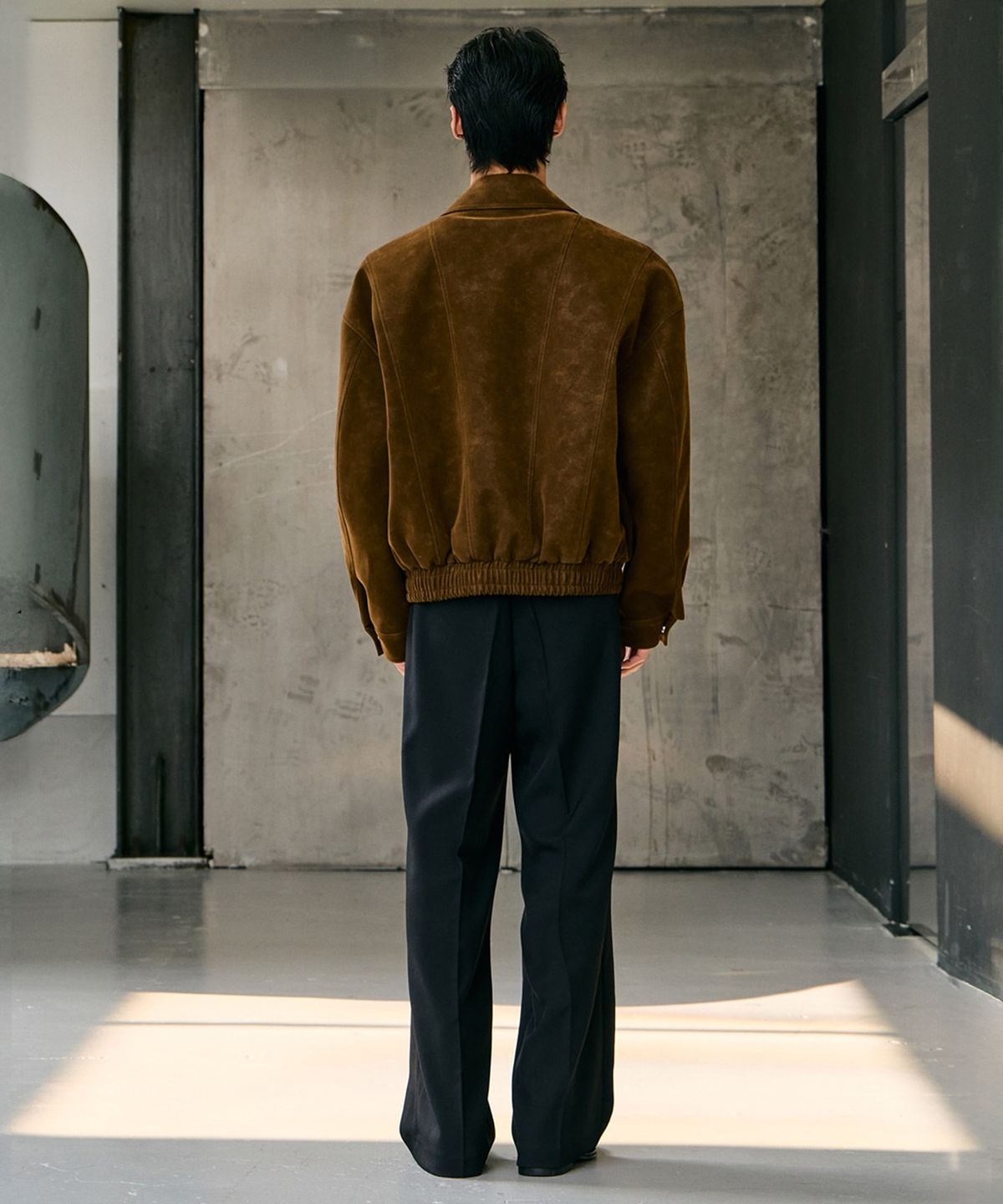 무드인사이드(MOOD INSIDE) 노블 하이드 스웨이드 레더 자켓_Brown