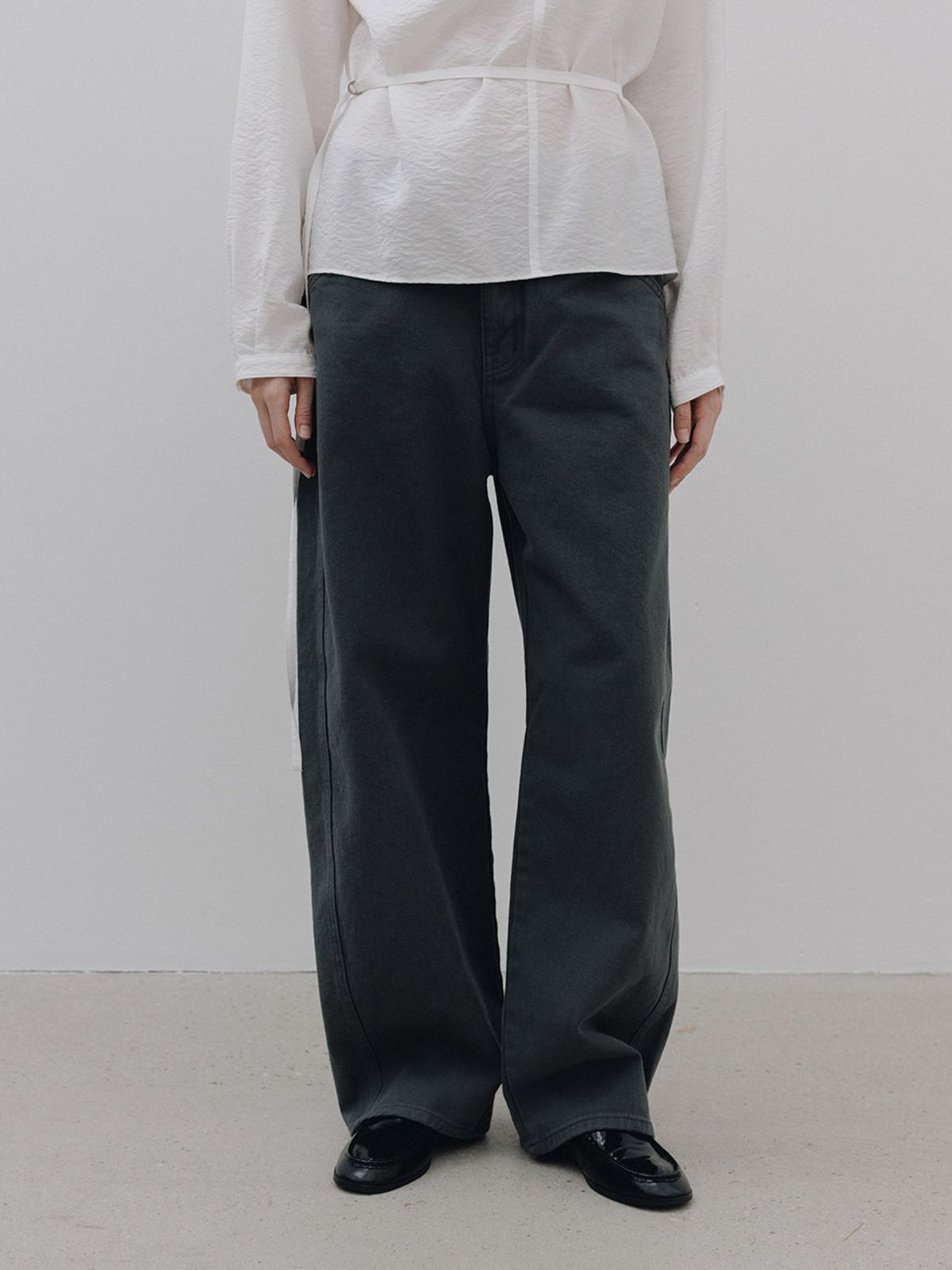 헌치(HUNCH) Curved Color Cotton Denim (2color)