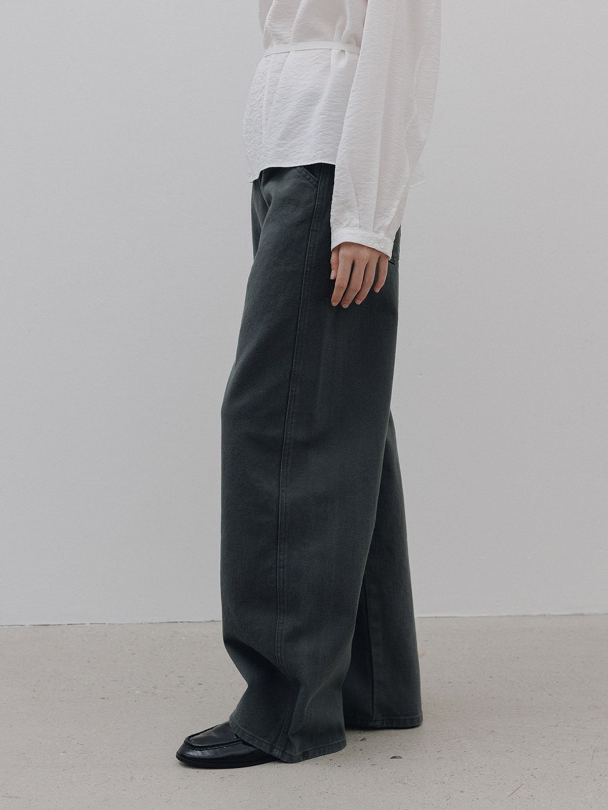 헌치(HUNCH) Curved Color Cotton Denim (2color)