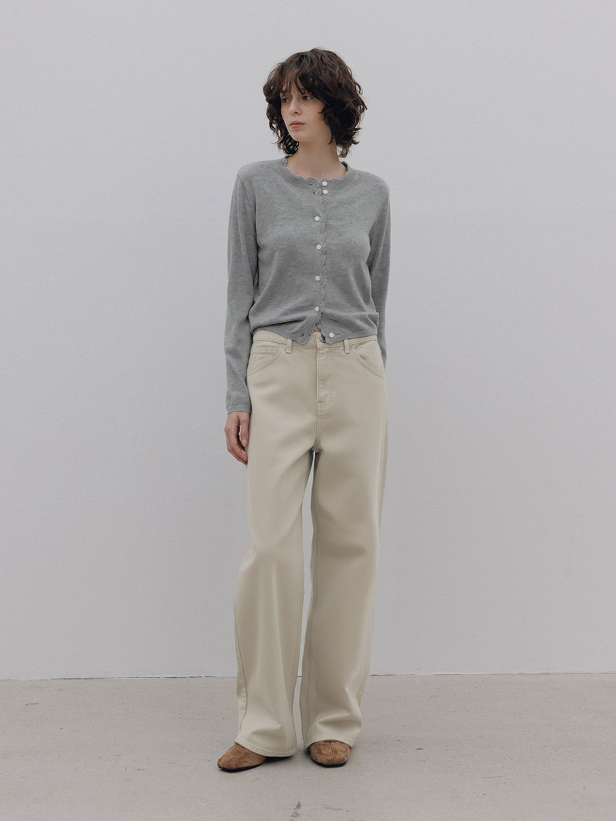 헌치(HUNCH) Scallop Trim Cardigan (2color)