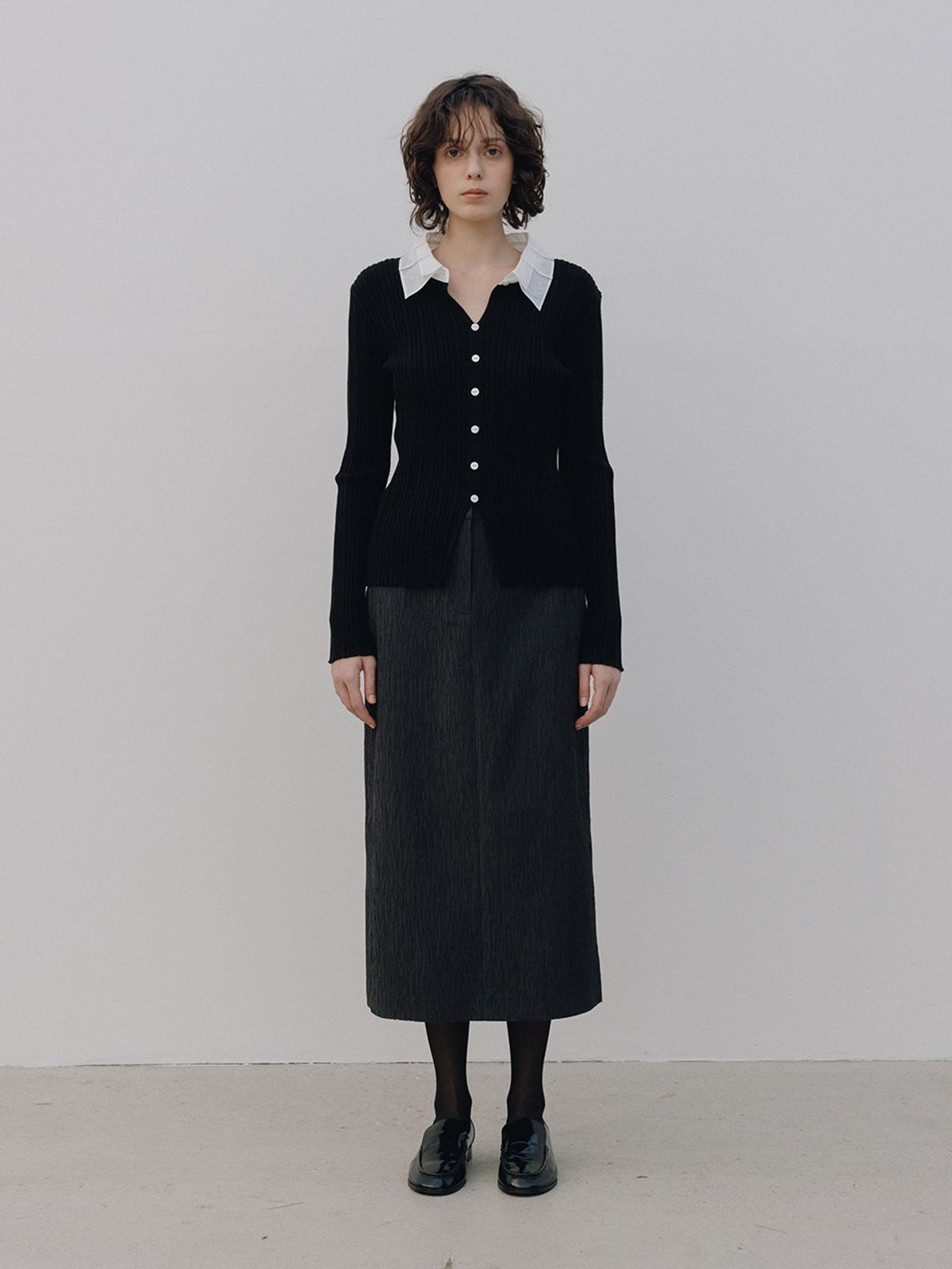 헌치(HUNCH) Patch Collar Ribbed Knit-Pullover (3color)