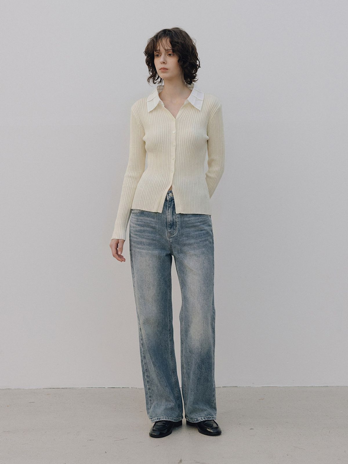 헌치(HUNCH) Patch Collar Ribbed Knit-Pullover (3color)