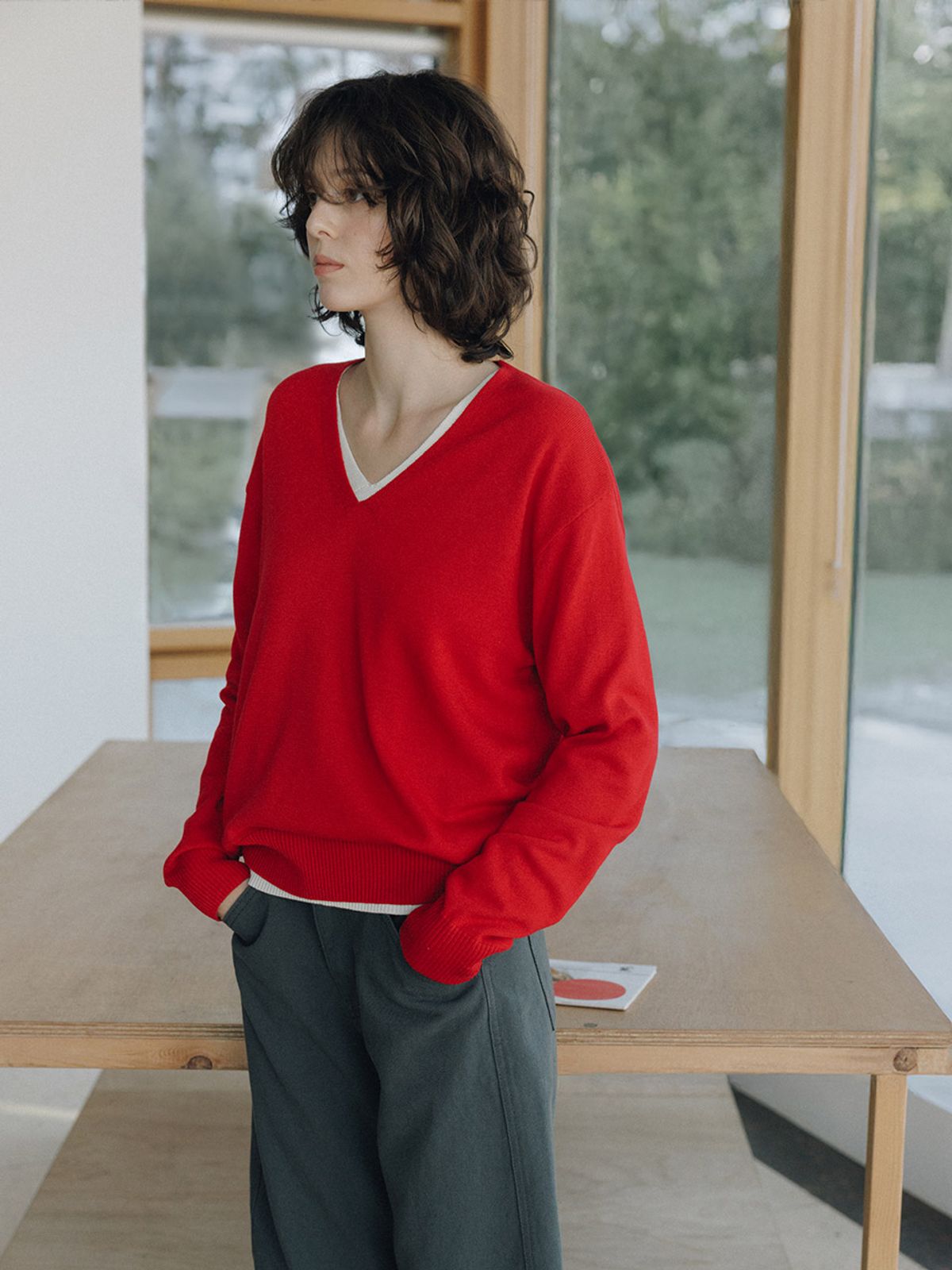 헌치(HUNCH) Classical Soft V-Neck Knit (3color)