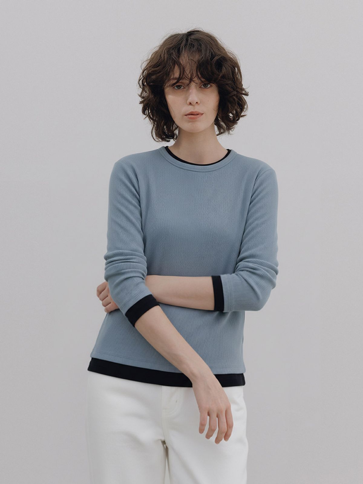 헌치(HUNCH) Ribbed Round Classic Tee (4color)