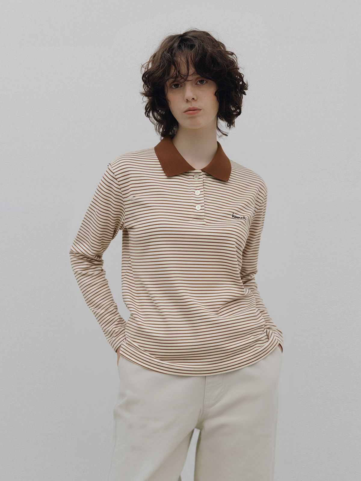 헌치(HUNCH) Slimfit Logo Stripe Collar Tee (2color)