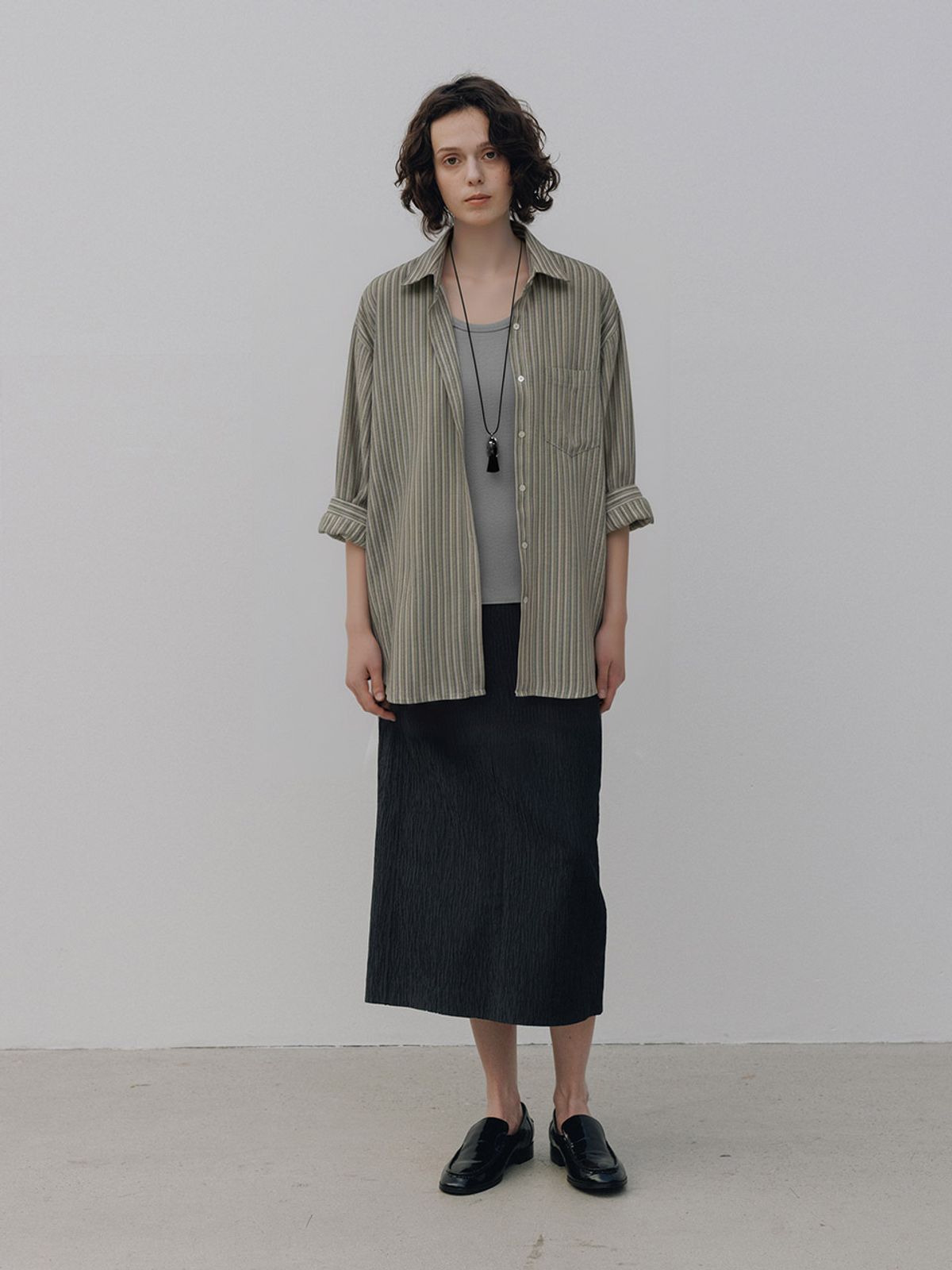 헌치(HUNCH) Multi-Strip Boxy Shirt (2color)