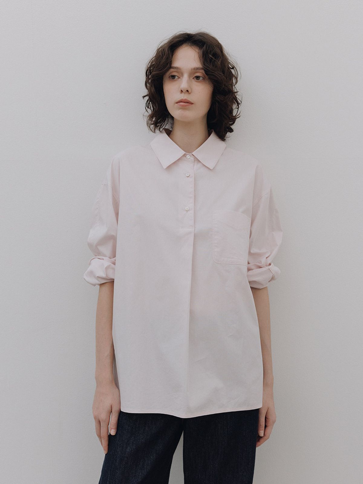 헌치(HUNCH) Half-Open Collar Shirt